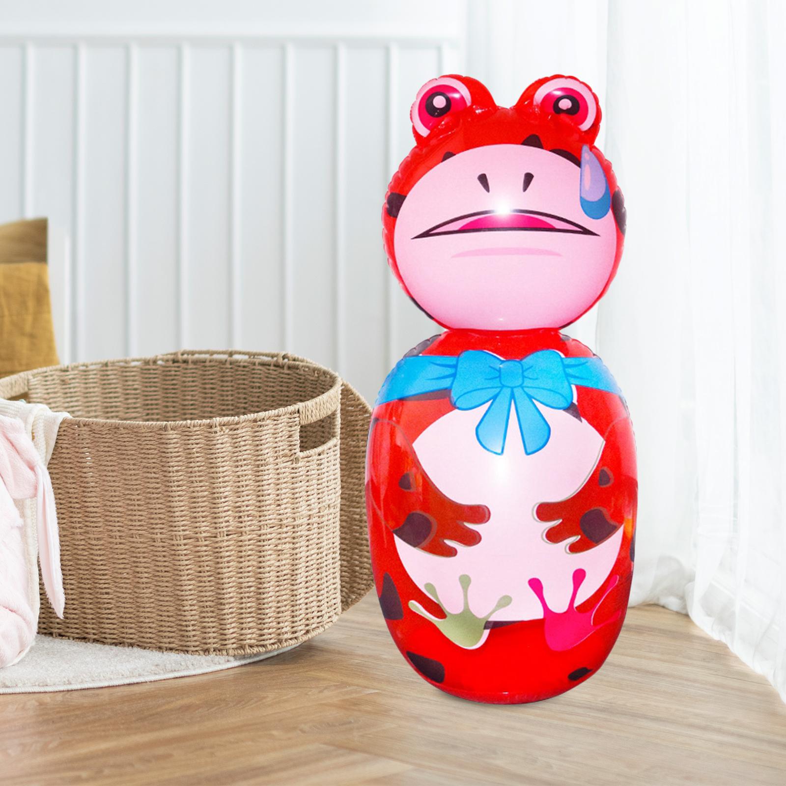 Inflatable Punching Bag for Indoors Outdoors Themed Birthday Party Toddlers Red 80cm