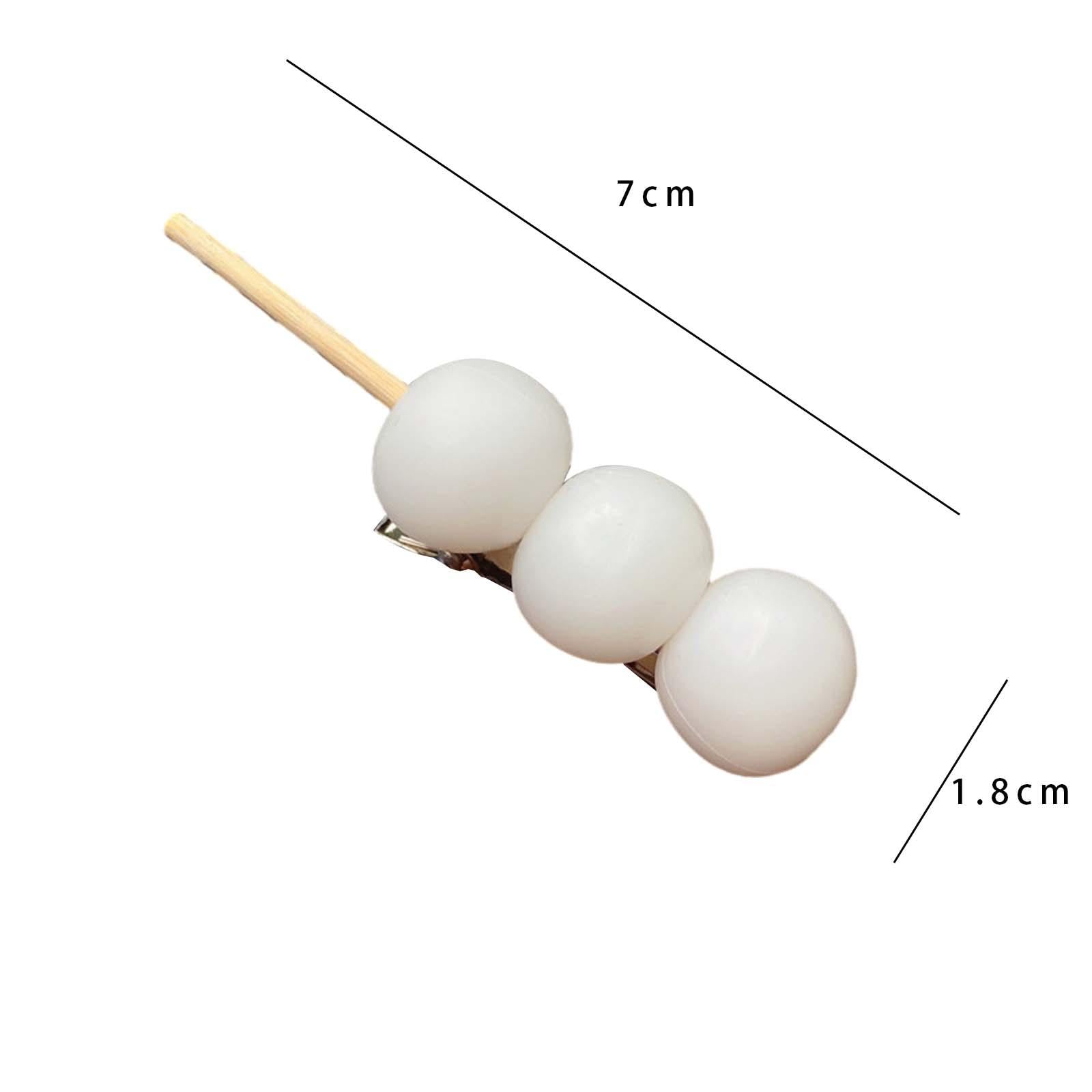 Simulation Food Hair Accessories Meatball Hair Clip for Hair Ornaments Women white