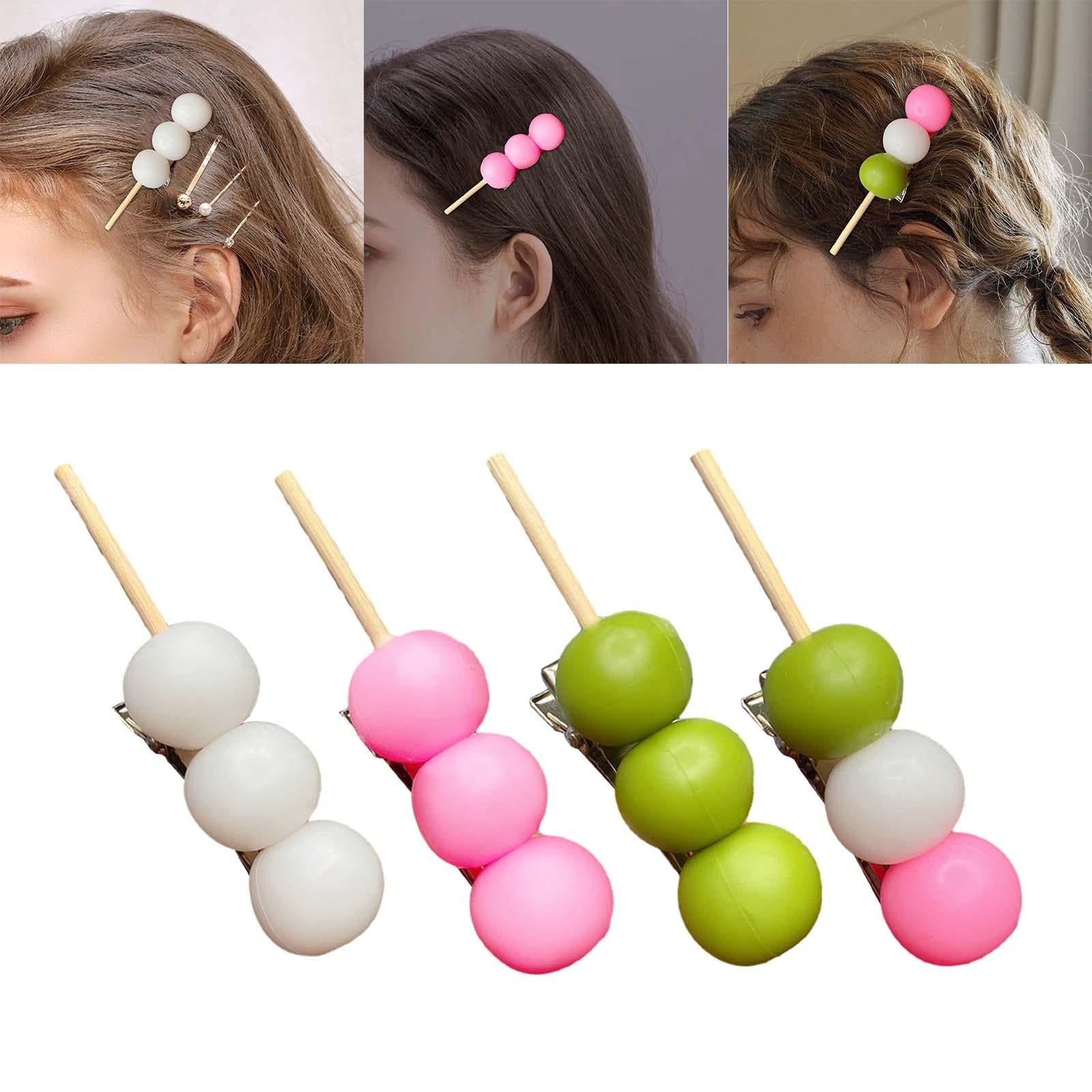 Simulation Food Hair Accessories Meatball Hair Clip for Hair Ornaments Women white