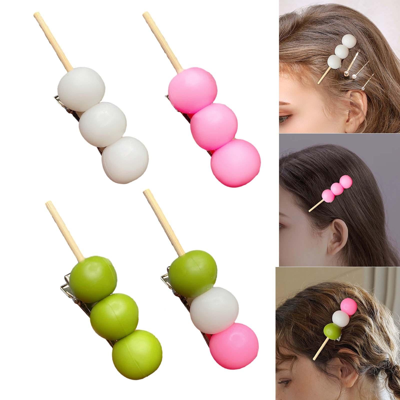 Simulation Food Hair Accessories Meatball Hair Clip for Hair Ornaments Women white