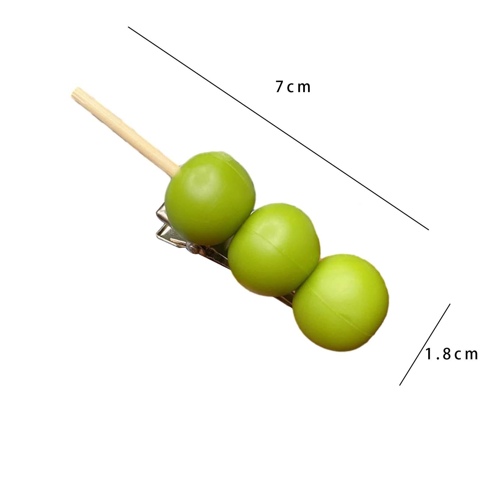 Simulation Food Hair Accessories Meatball Hair Clip for Hair Ornaments Women green