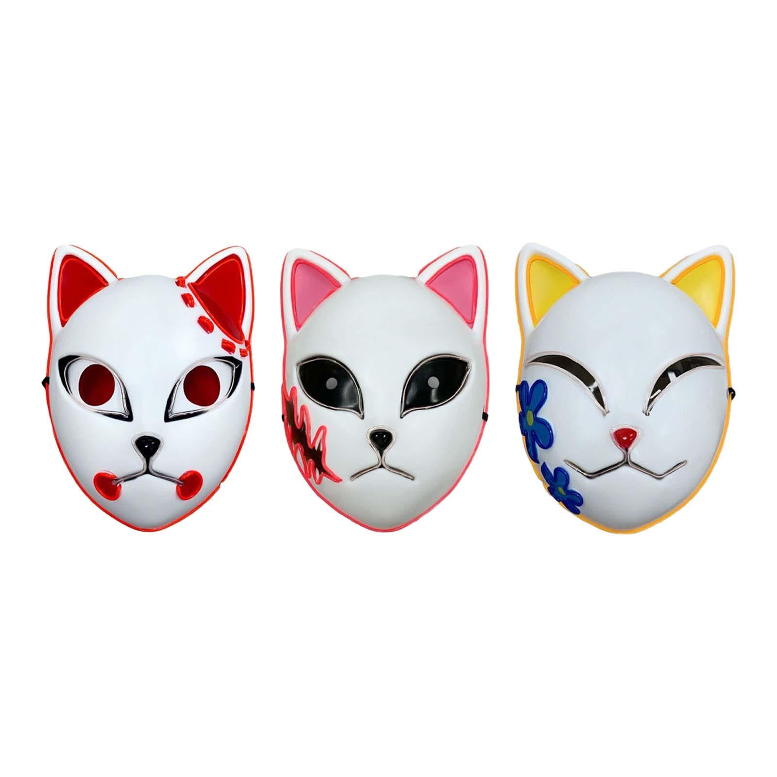 LED Cosplay Mask Glow Cosplay Props for Club Roles Play Halloween red and blue