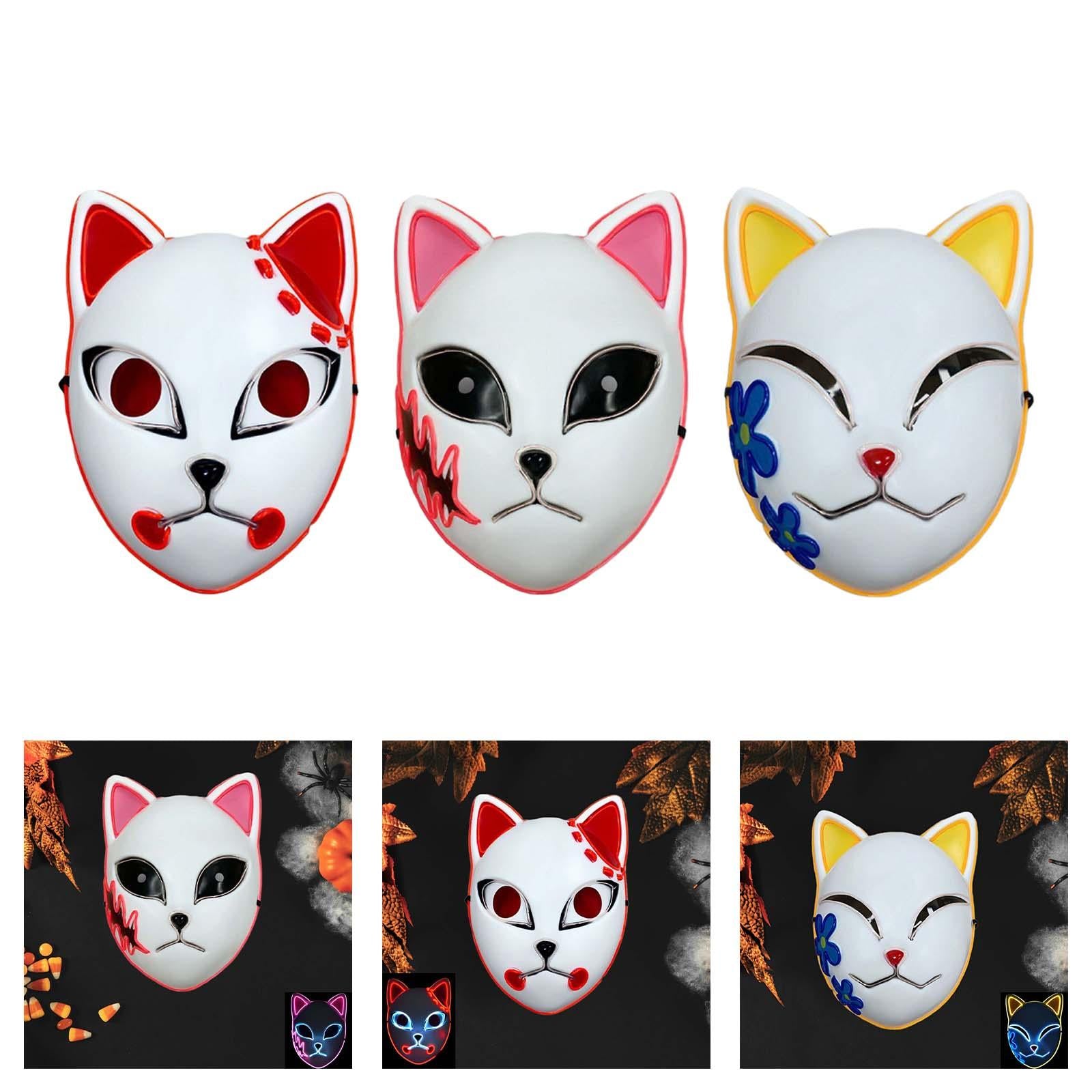 LED Cosplay Mask Glow Cosplay Props for Club Roles Play Halloween red and blue
