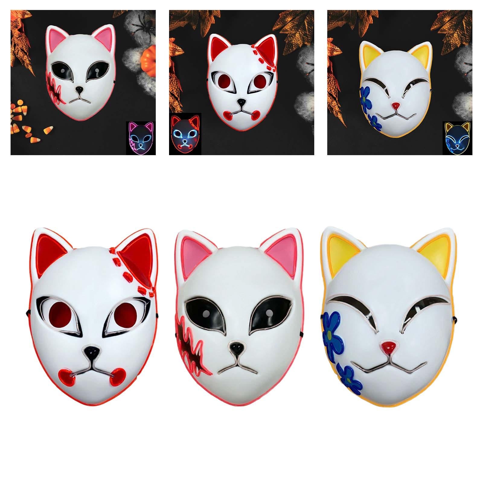 LED Cosplay Mask Glow Cosplay Props for Club Roles Play Halloween red and blue