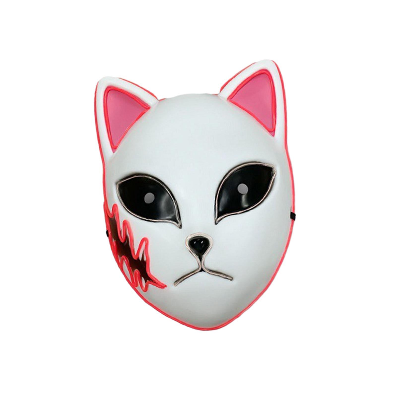 LED Cosplay Mask Glow Cosplay Props for Club Roles Play Halloween pink and blue