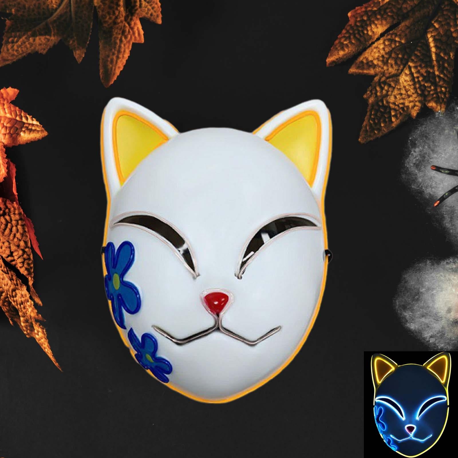 LED Cosplay Mask Glow Cosplay Props for Club Roles Play Halloween yellow and blue