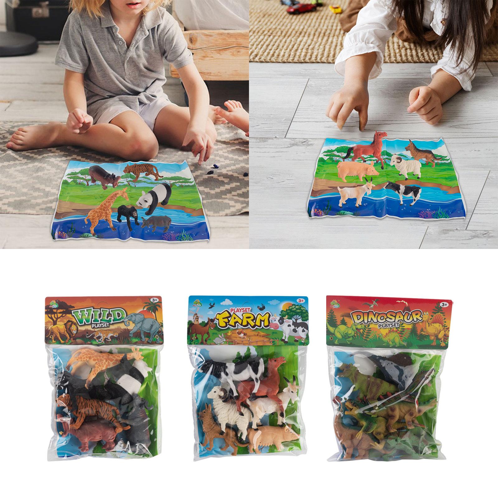 6x Realistic Animals Figures for Desktop Decor Educational Toys Party Favors Forest