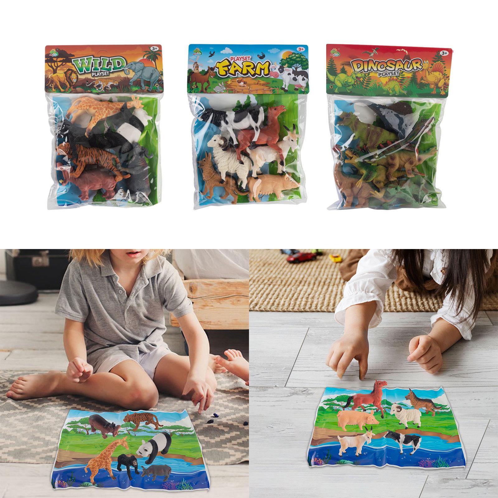 6x Realistic Animals Figures for Desktop Decor Educational Toys Party Favors Forest