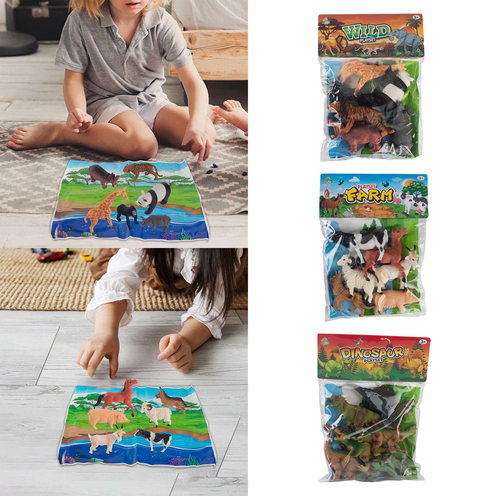 6x Realistic Animals Figures for Desktop Decor Educational Toys Party Favors Forest