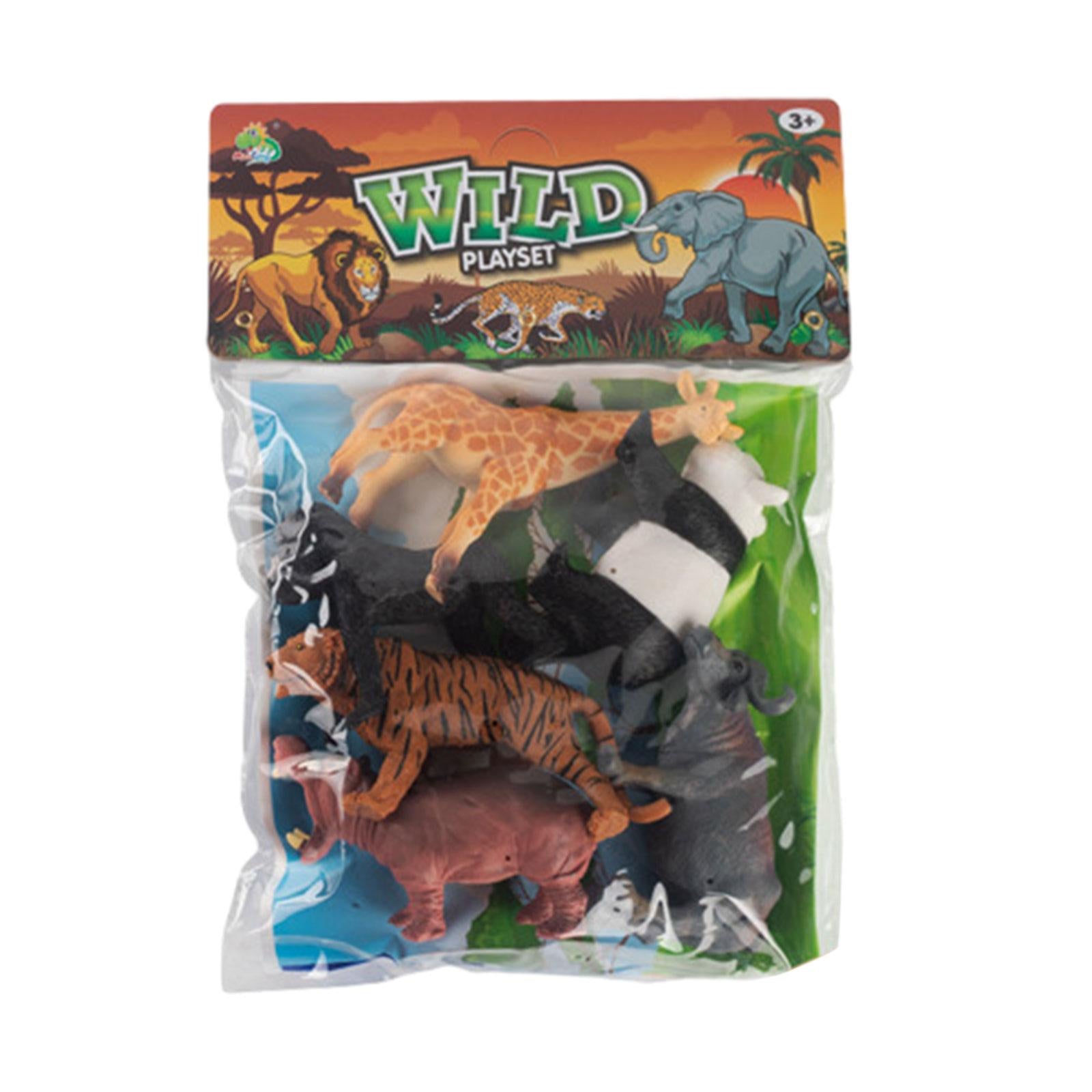 6x Realistic Animals Figures for Desktop Decor Educational Toys Party Favors Forest