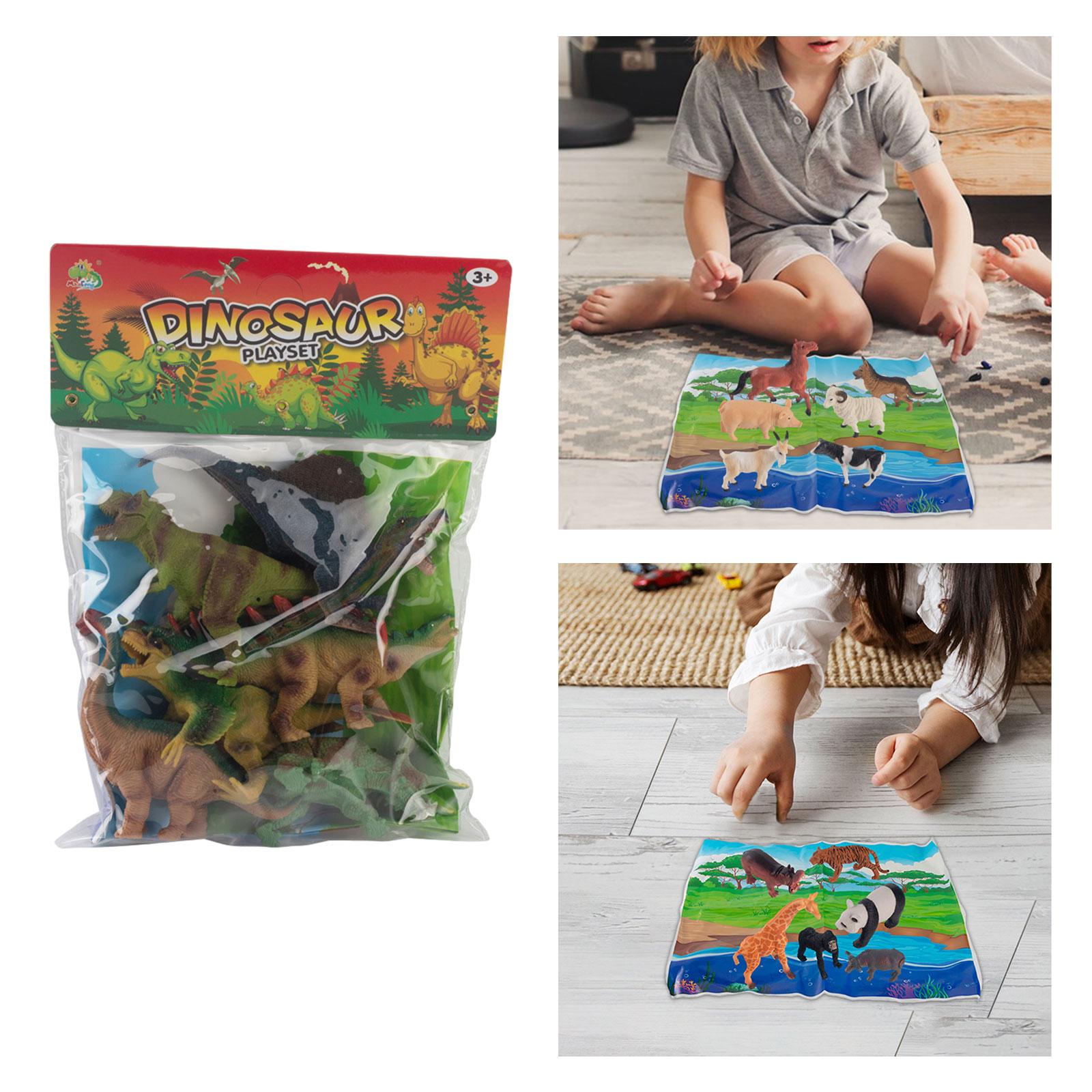 6x Realistic Animals Figures for Desktop Decor Educational Toys Party Favors Dinosaur