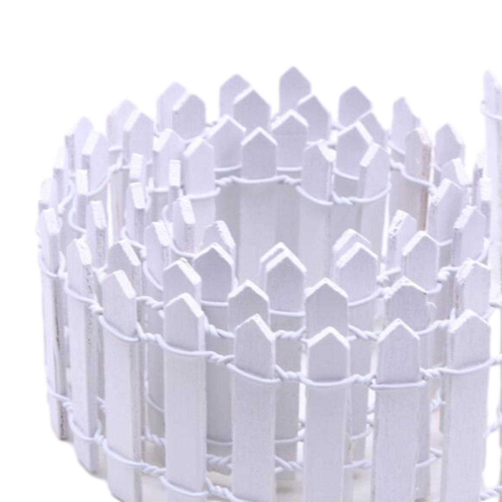 4xMiniature Fairy Garden Fence 90x5cm for Dollhouses Fairy Gardens Accessories White
