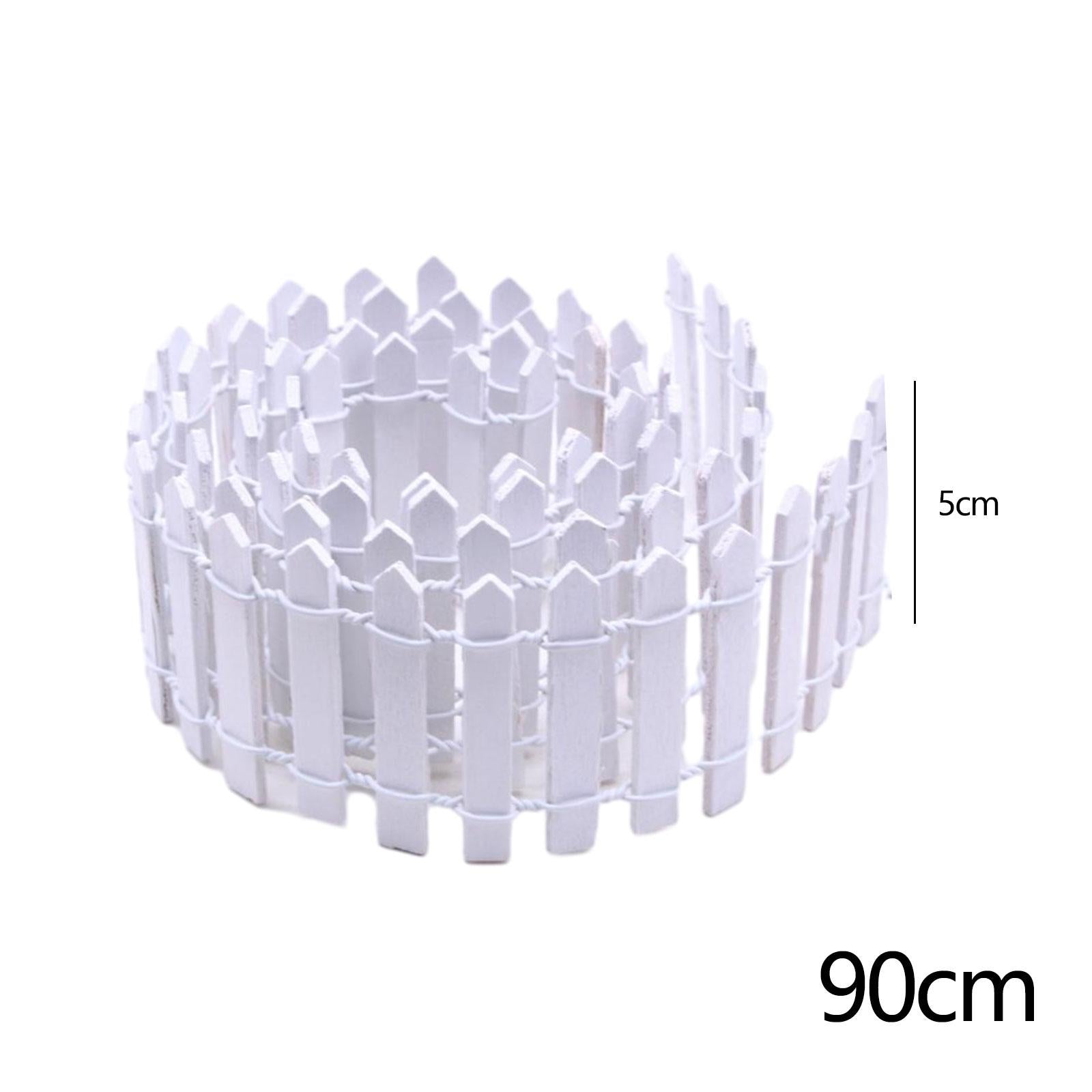 4xMiniature Fairy Garden Fence 90x5cm for Dollhouses Fairy Gardens Accessories White