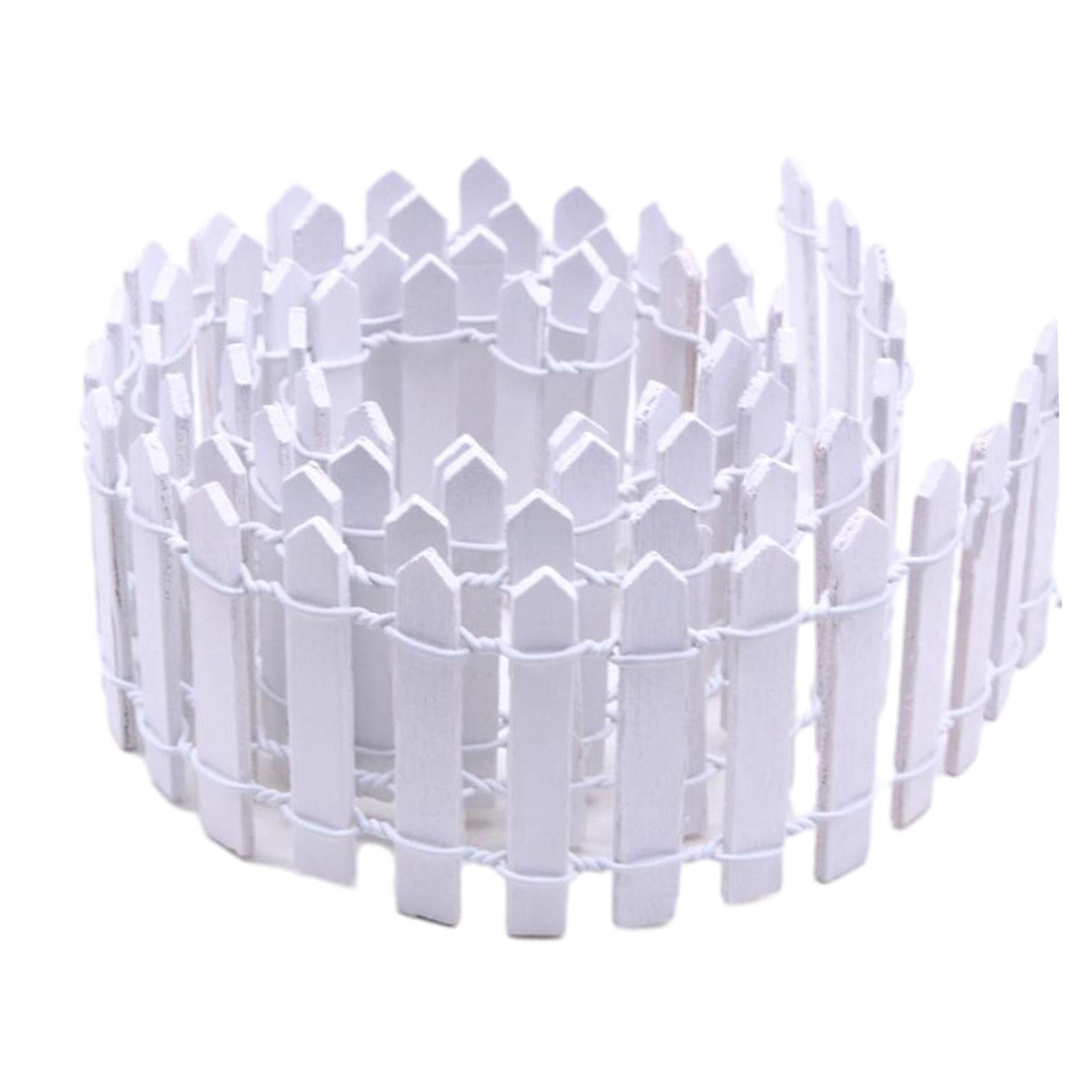 4xMiniature Fairy Garden Fence 90x5cm for Dollhouses Fairy Gardens Accessories White