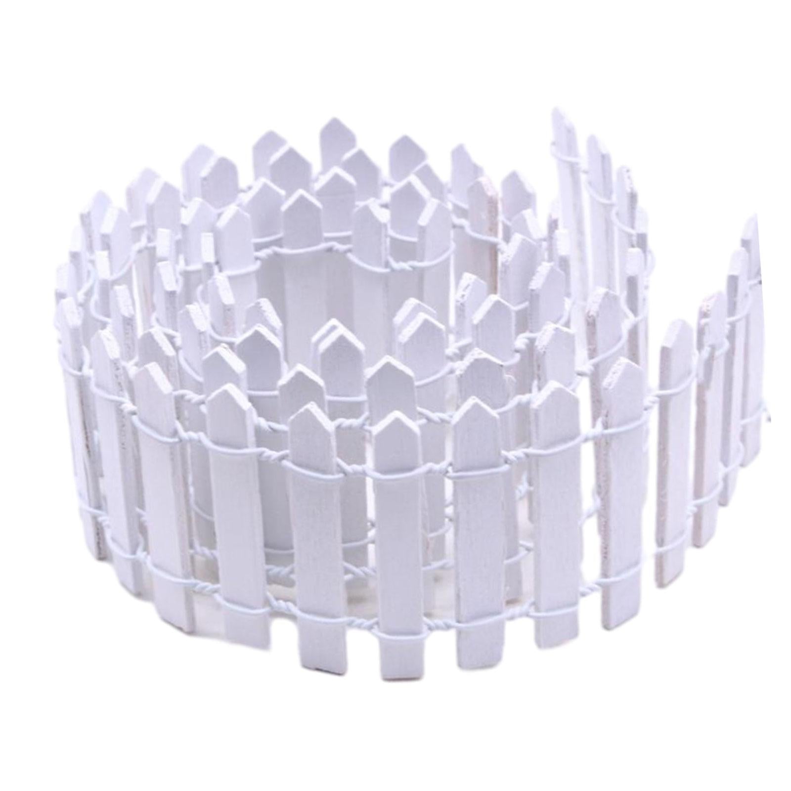 4xMiniature Fairy Garden Fence 90x5cm for Dollhouses Fairy Gardens Accessories White