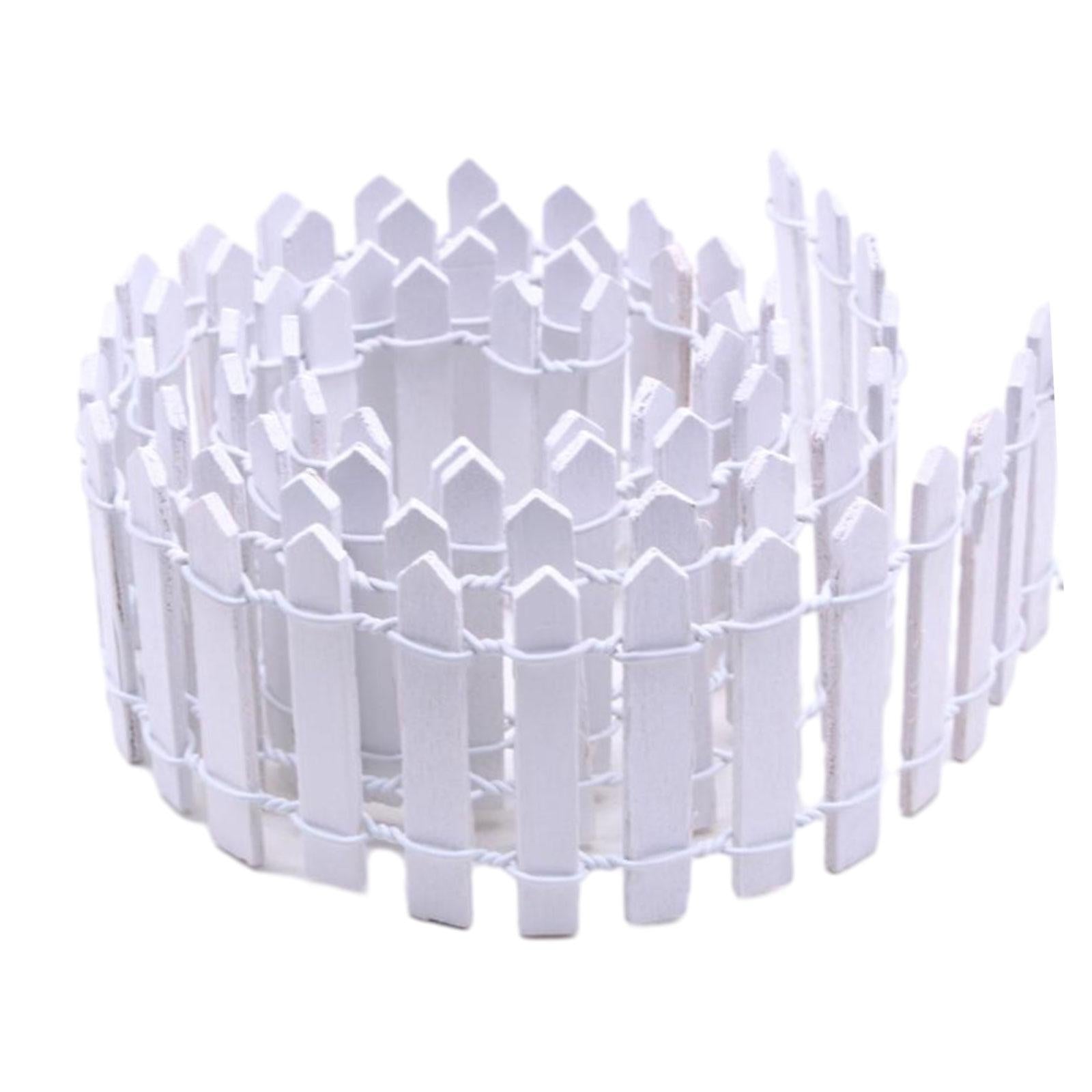 4xMiniature Fairy Garden Fence 90x5cm for Dollhouses Fairy Gardens Accessories White