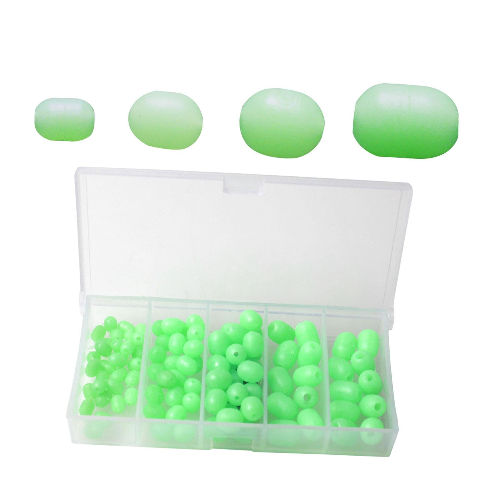 2x100Pcs Luminous Fishing Beads Tools Fishing Lures Float Round Beads for Lake