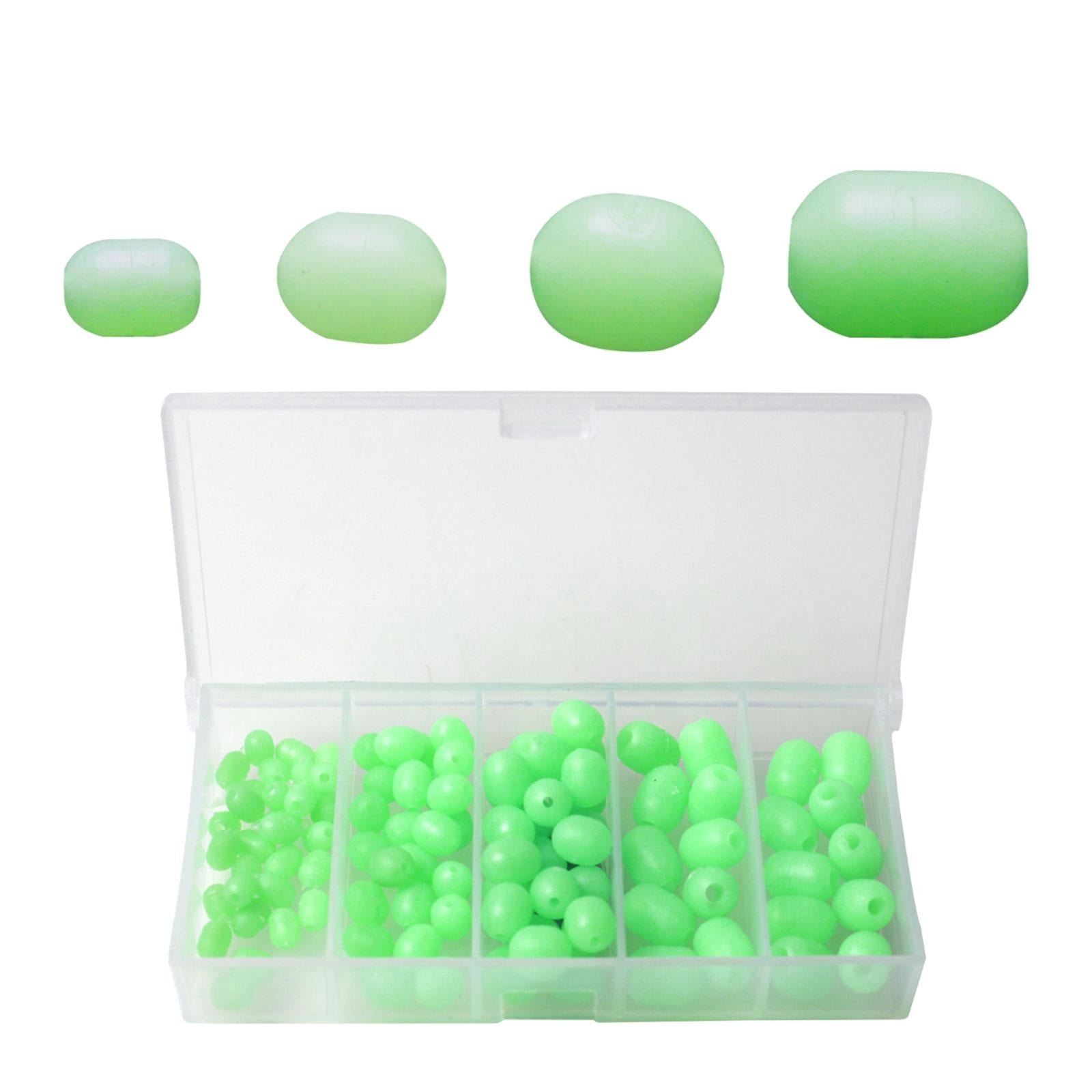 2x100Pcs Luminous Fishing Beads Tools Fishing Lures Float Round Beads for Lake
