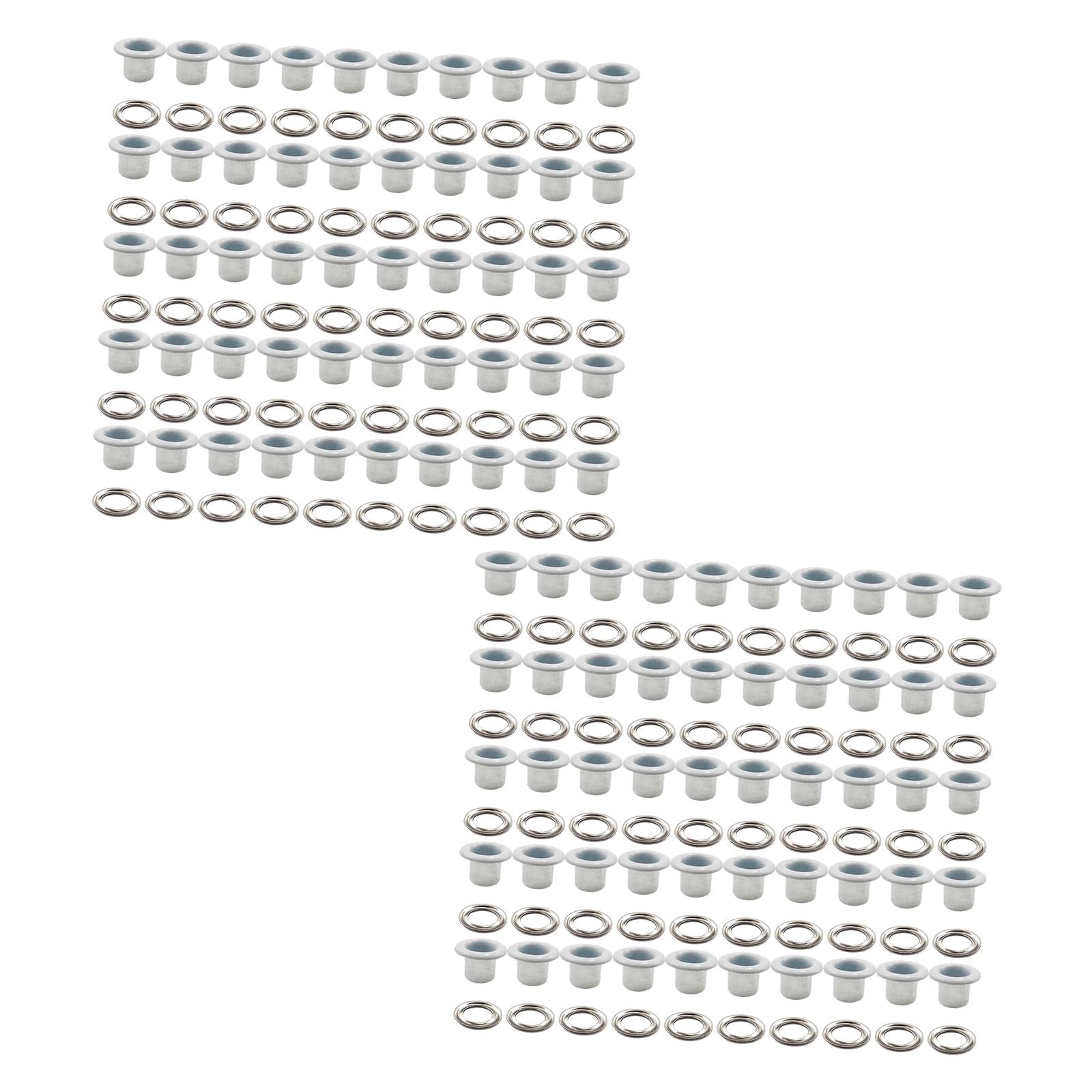 3x100 Pieces Eyelet Grommet Tool Kit Heavy Duty for Scrapbooking Clothes Shoes white