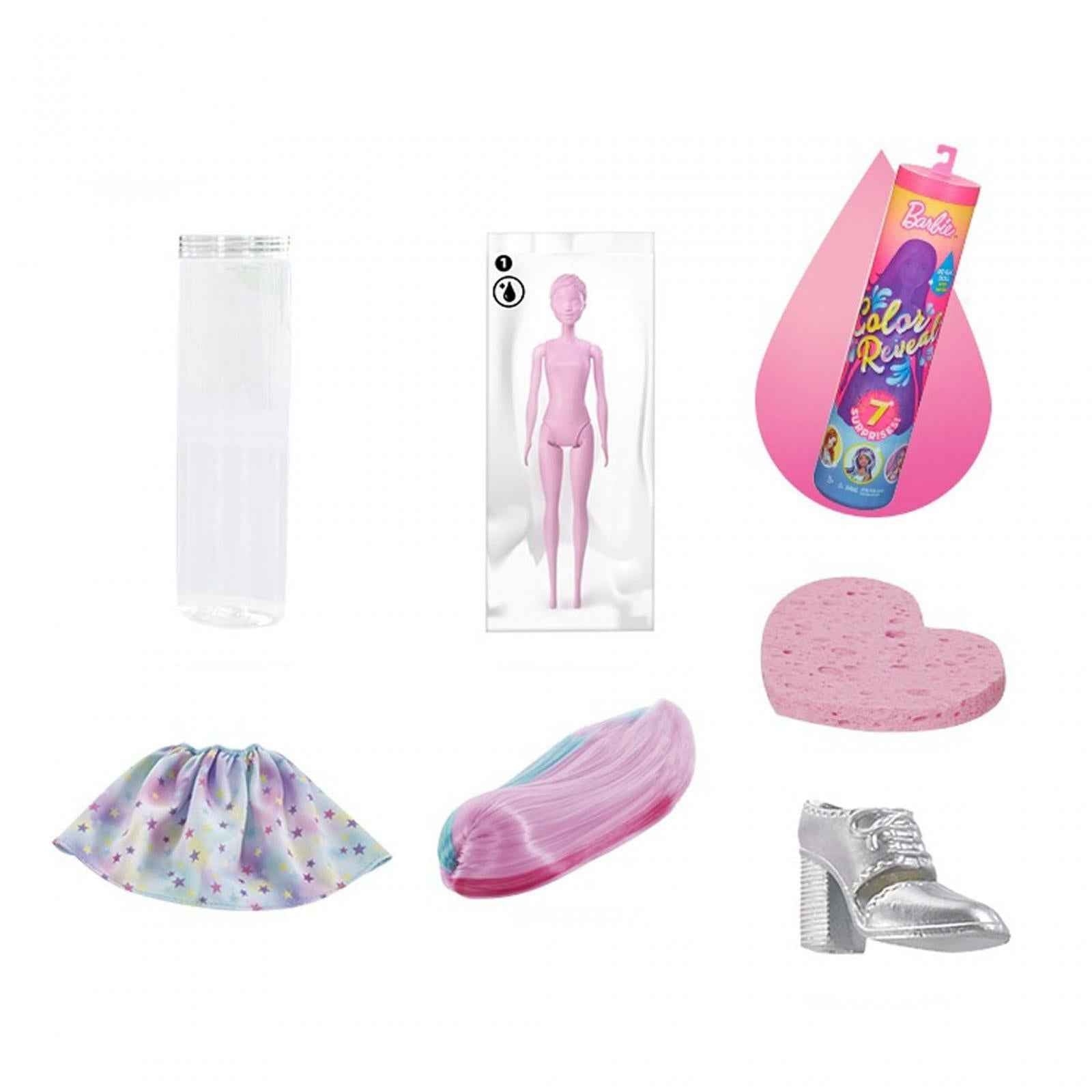Color Reveal Doll Contain Surprise Wig Skirt Shoes Sponge for New Year Gifts