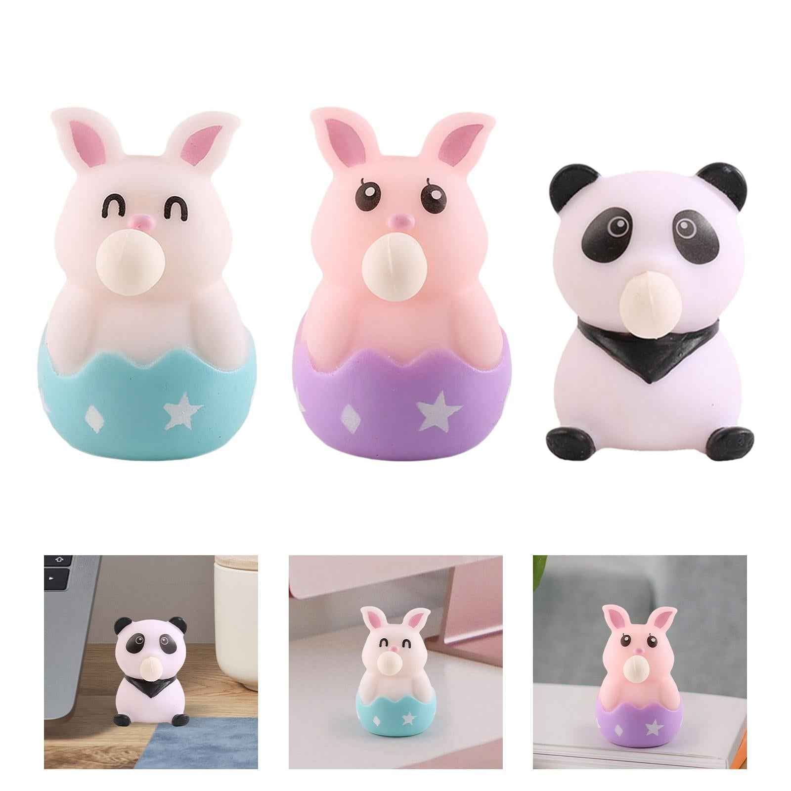 Spit Bubble Relaxing Toy Portable Lovely Sensory Toy for Kids Children Teens Violet Rabbit