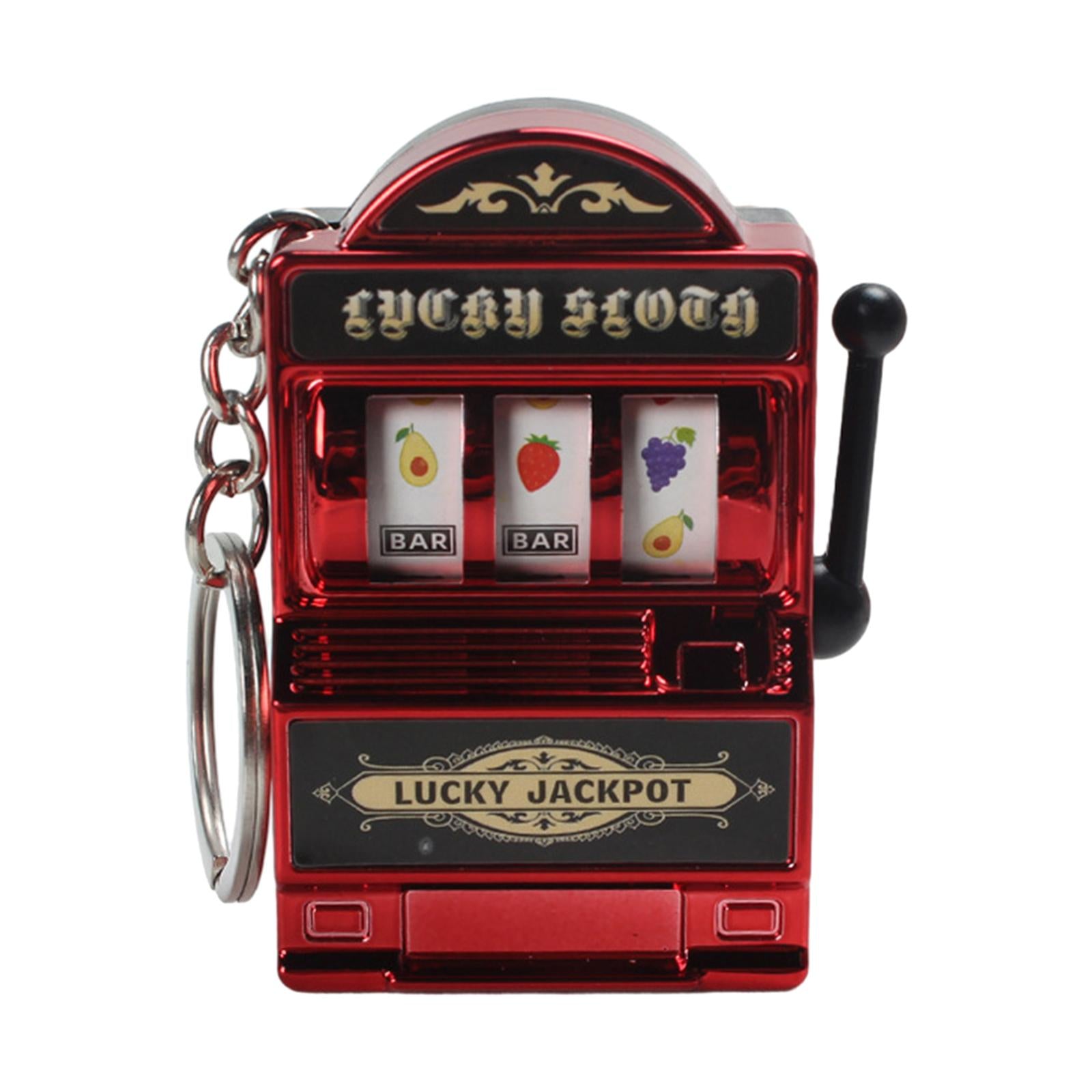2xMini Slot Machine Keychain Festival Novelty Mini Arcade Game Toy for Boy Men Red