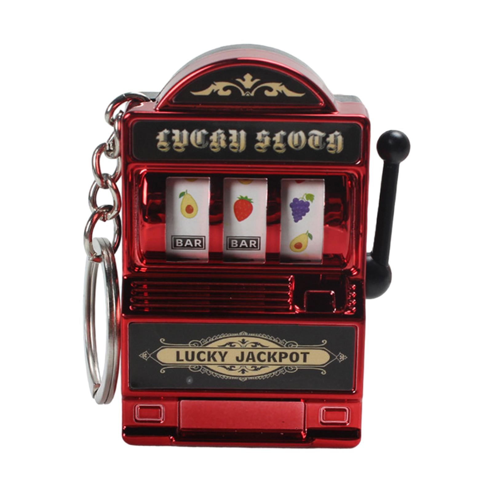 3xMini Slot Machine Keychain Festival Novelty Mini Arcade Game Toy for Boy Men Red