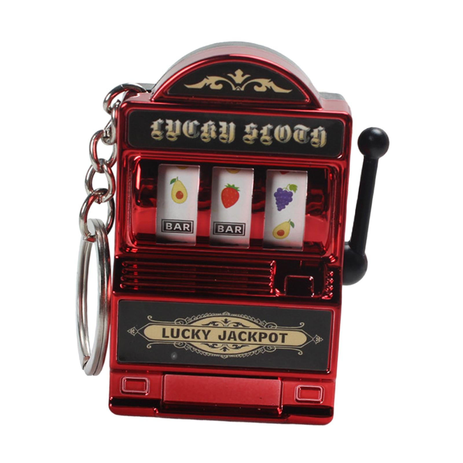 2xMini Slot Machine Keychain Festival Novelty Mini Arcade Game Toy for Boy Men Red