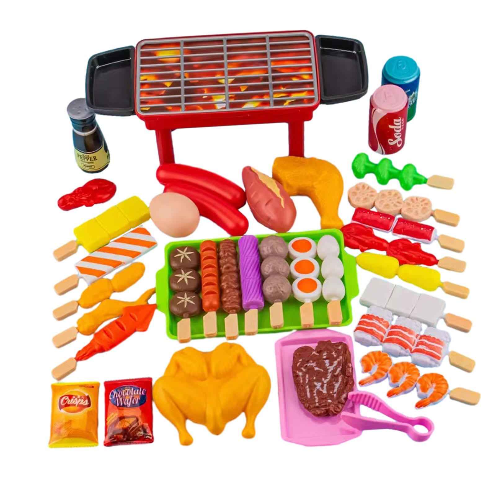Pretend Barbecue Grill Playset Toy Simulation for Kids Birthday Gift Toddlers 35pcs