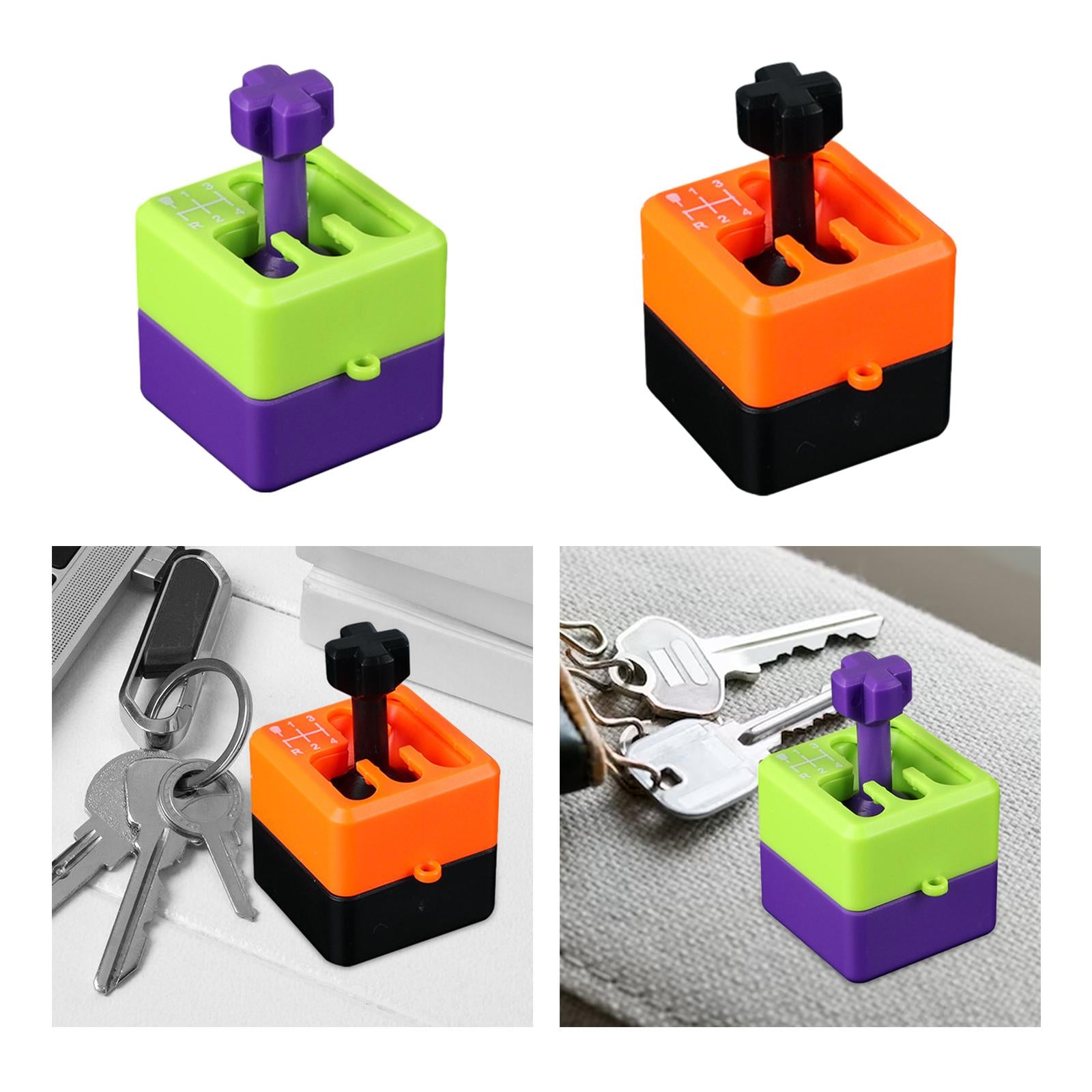 4xGearbox Shifter Keychain Small Car Shifter Keyring for Daddy Kids and Adults Green Violet