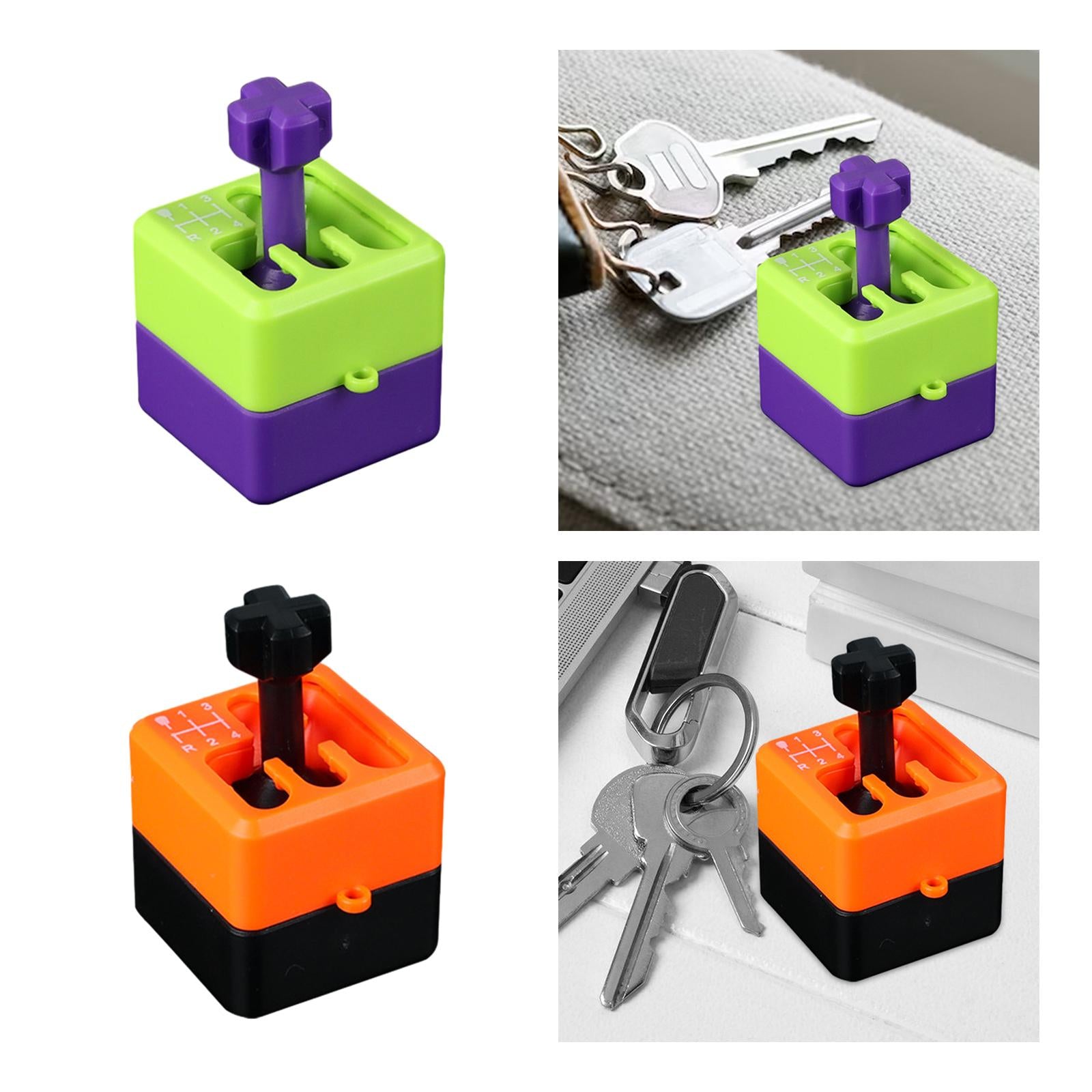 2xGearbox Shifter Keychain Small Car Shifter Keyring for Daddy Kids and Adults Green Violet