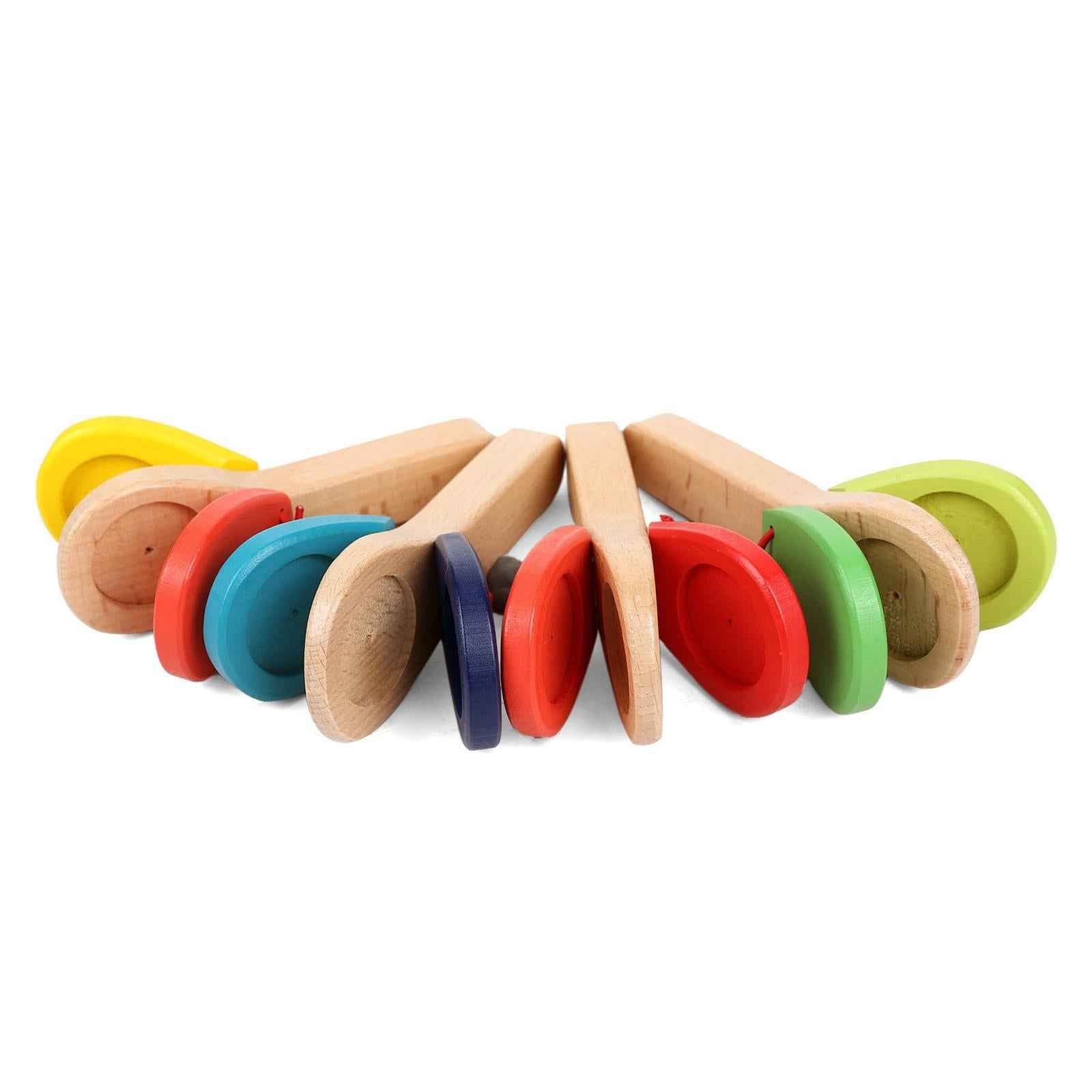 Wooden Mini Castanet Cowbell Wooden Castanet Clapper for Party Children Kids