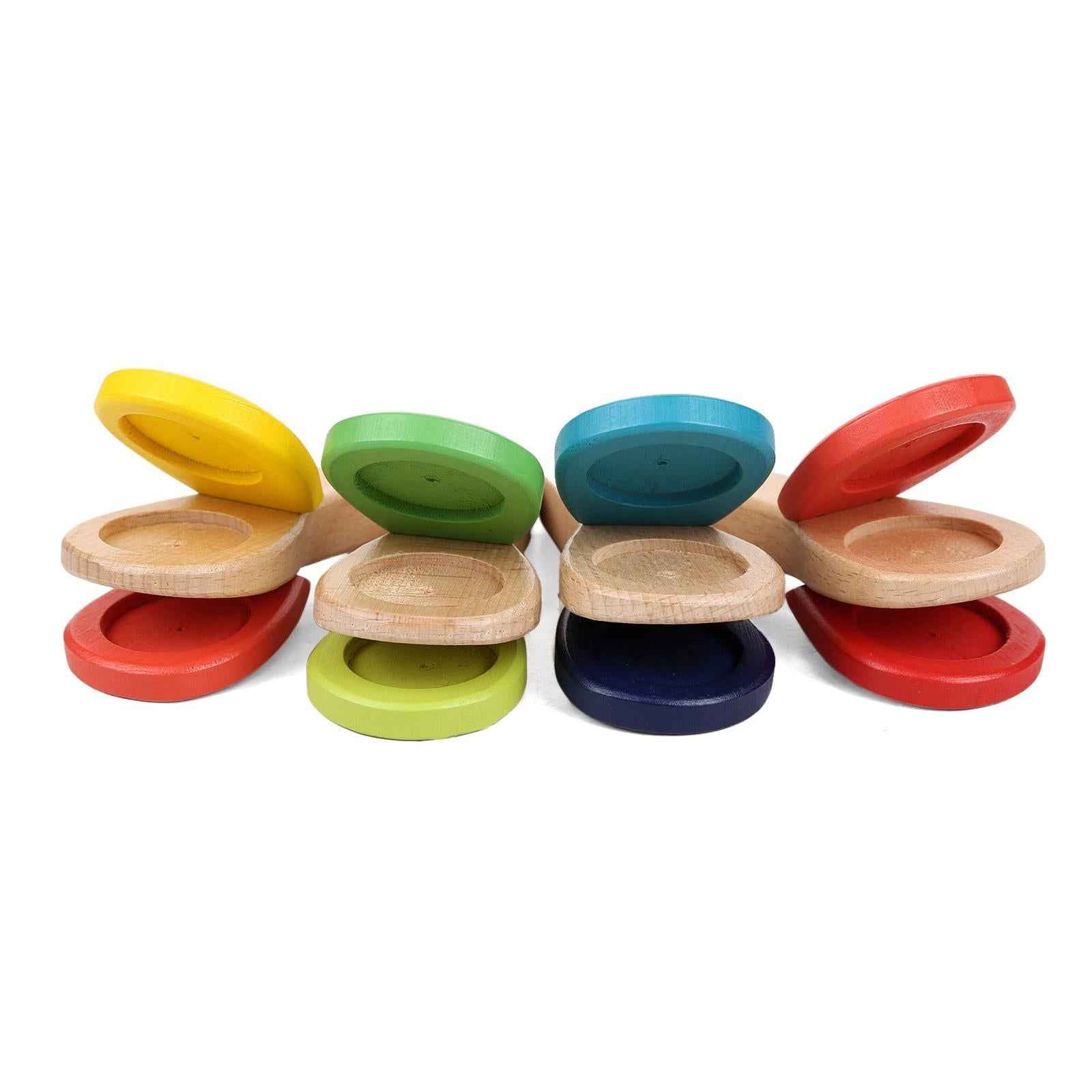 Wooden Mini Castanet Cowbell Wooden Castanet Clapper for Party Children Kids