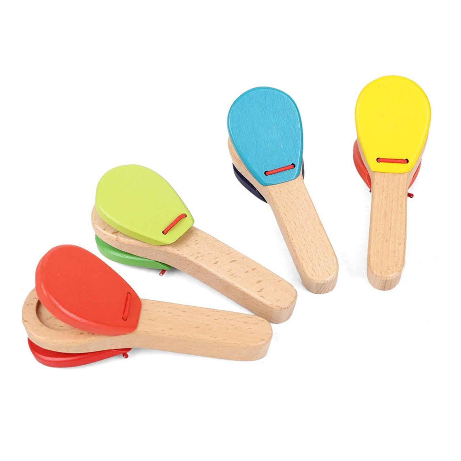 Wooden Mini Castanet Cowbell Wooden Castanet Clapper for Party Children Kids