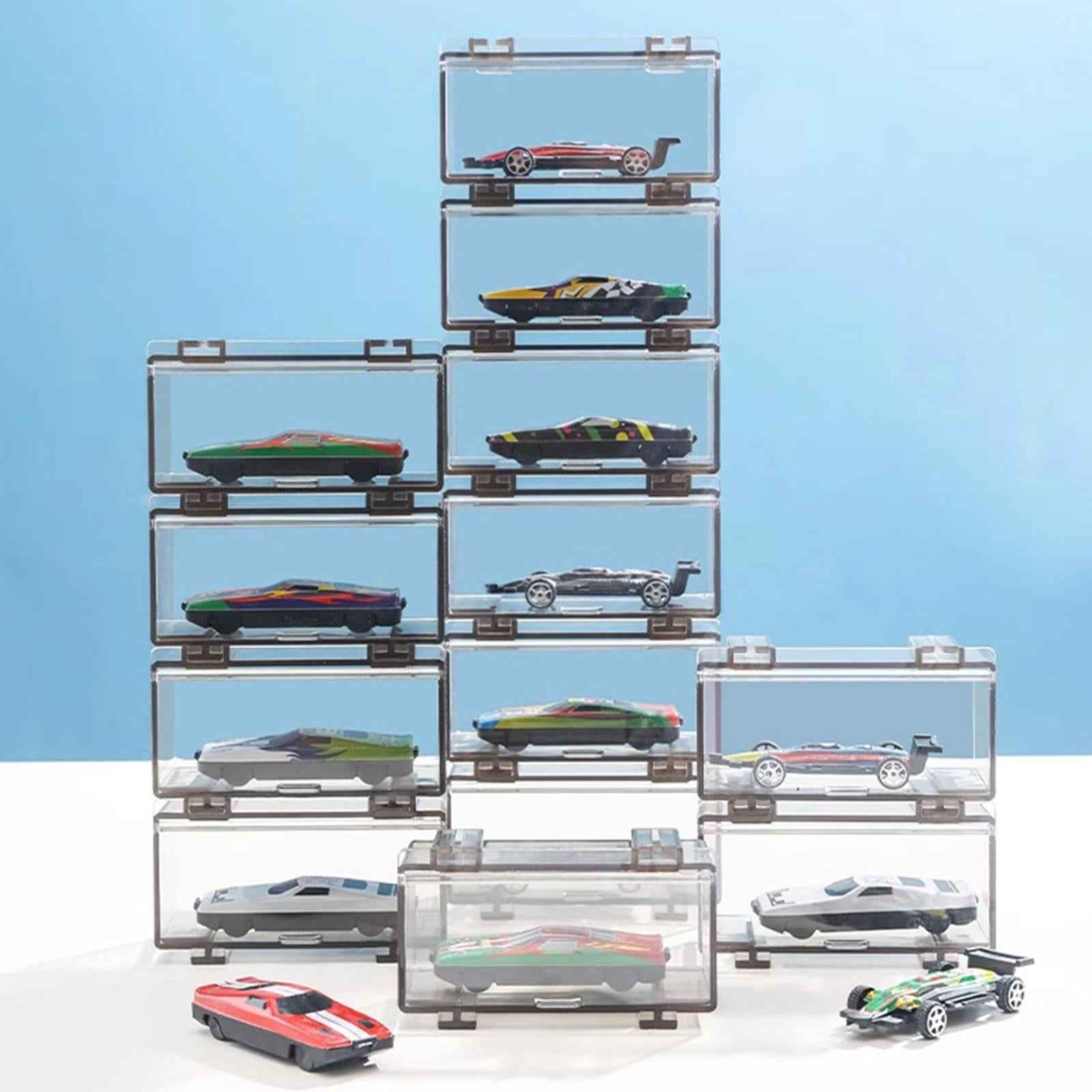 Toy Cars Organizer Protection Storage Durable Car Display Box for Model Cars Gray