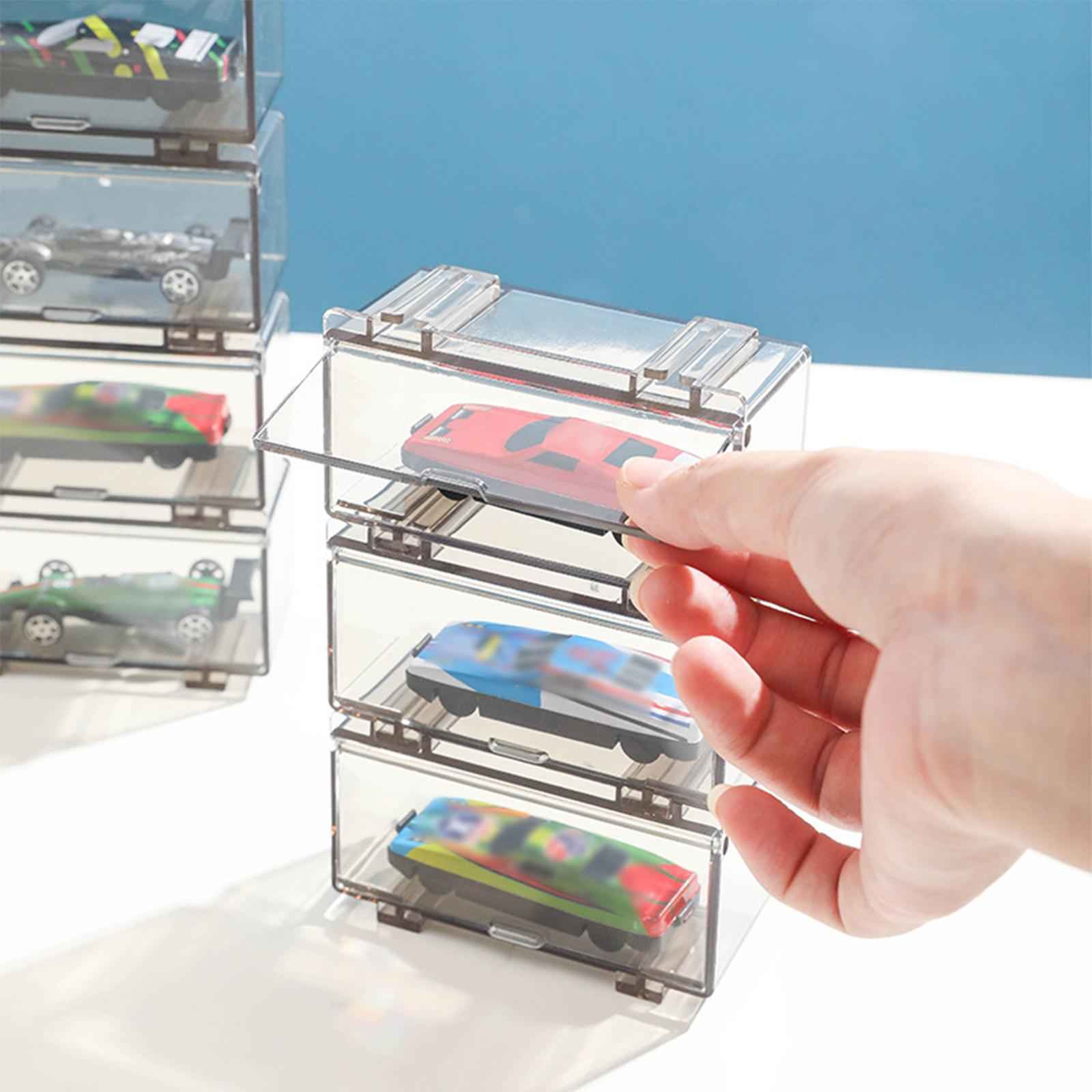 Toy Cars Organizer Protection Storage Durable Car Display Box for Model Cars Gray