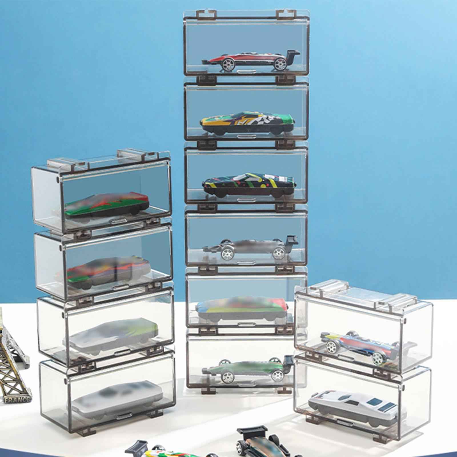 Toy Cars Organizer Protection Storage Durable Car Display Box for Model Cars Gray