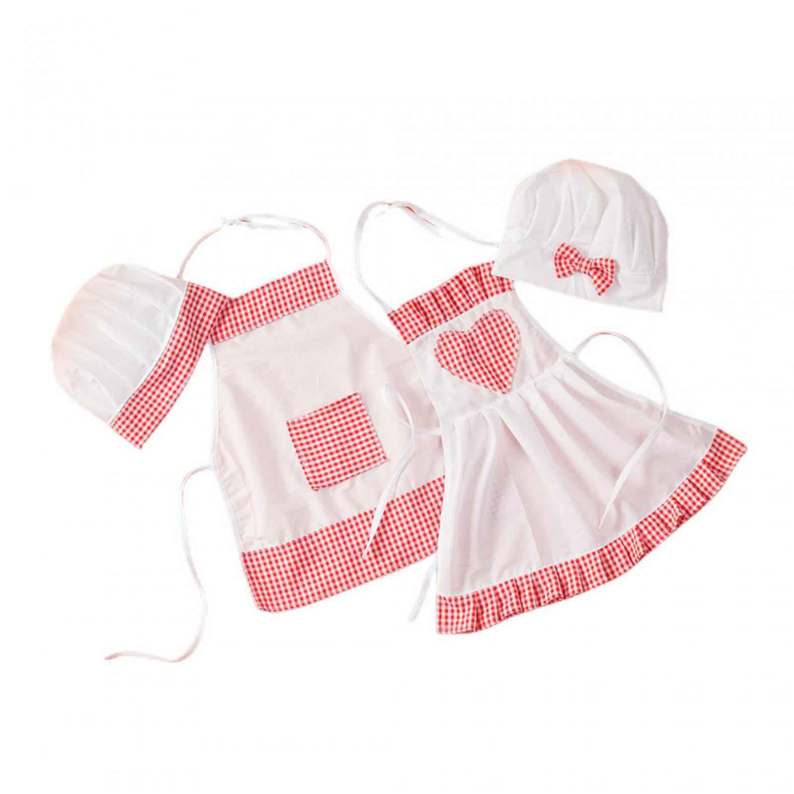 Baby Chef Costume Apron Chef Hat Soft Baby Photography Prop for Cooking Baby Girl L