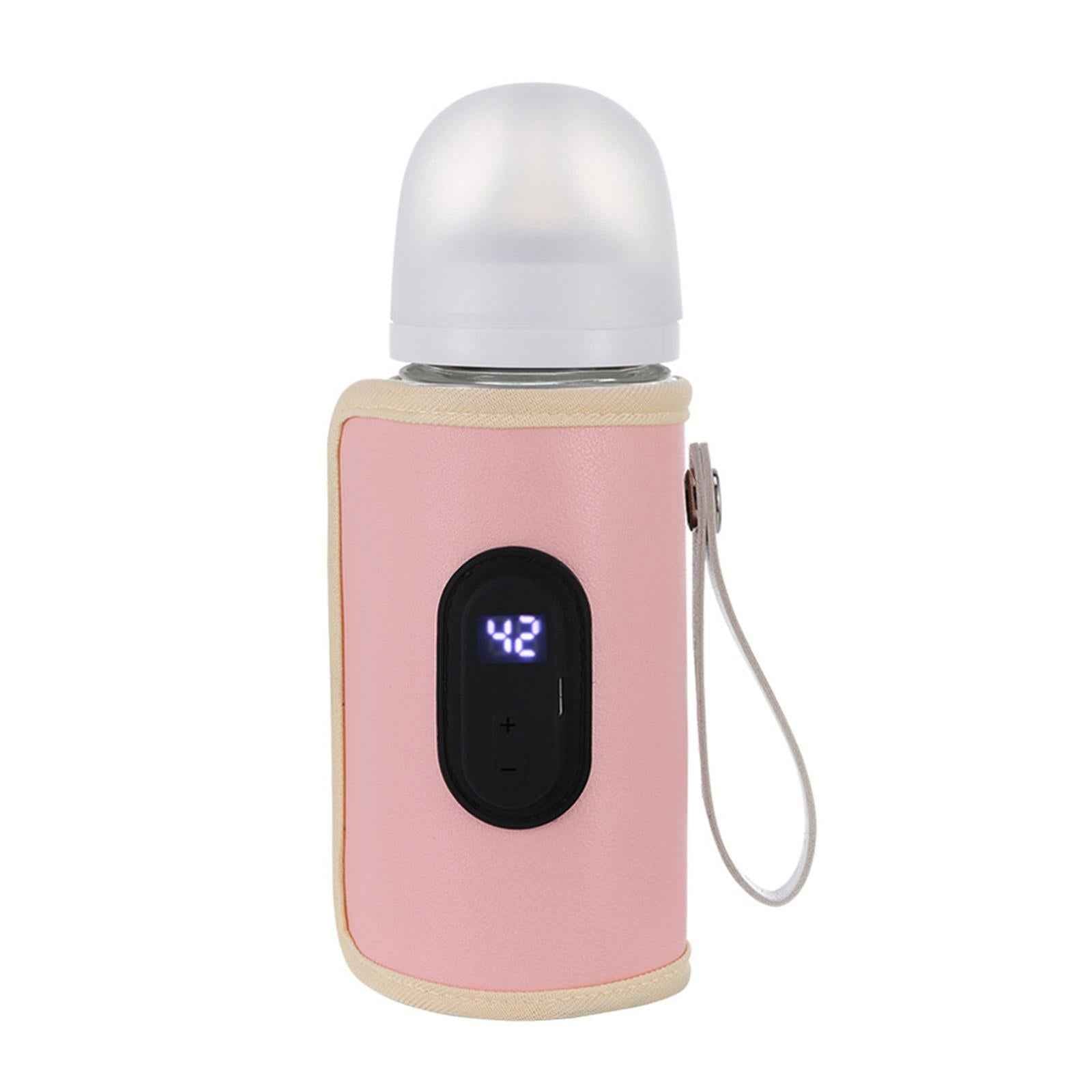 Portable Bottle Warmer Milk Breast Milk Bottle Heater for Business Trip Home Pink