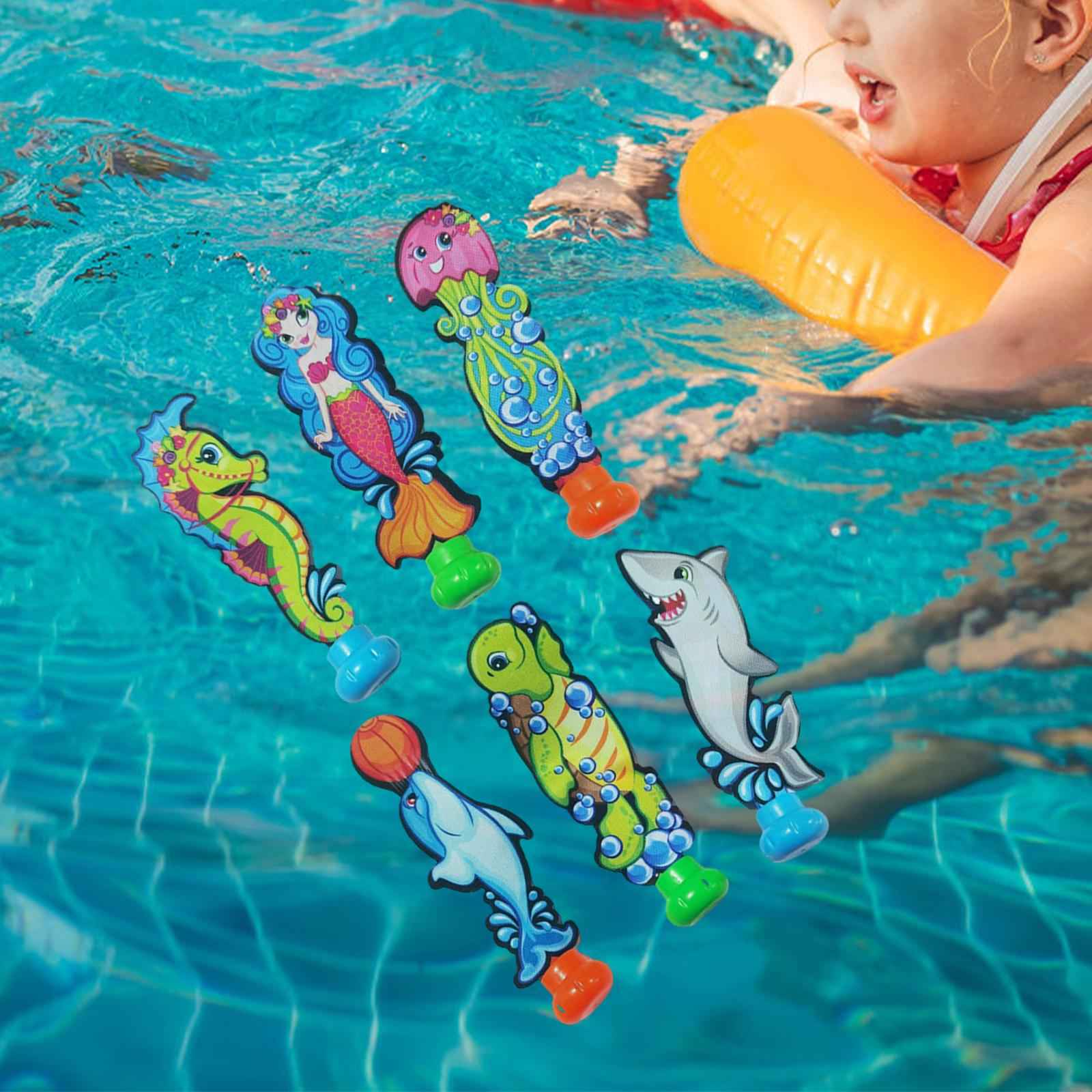 6 Pieces Diving Toys Colorful Fun Swimming Pool Toys for Girls Children Boys