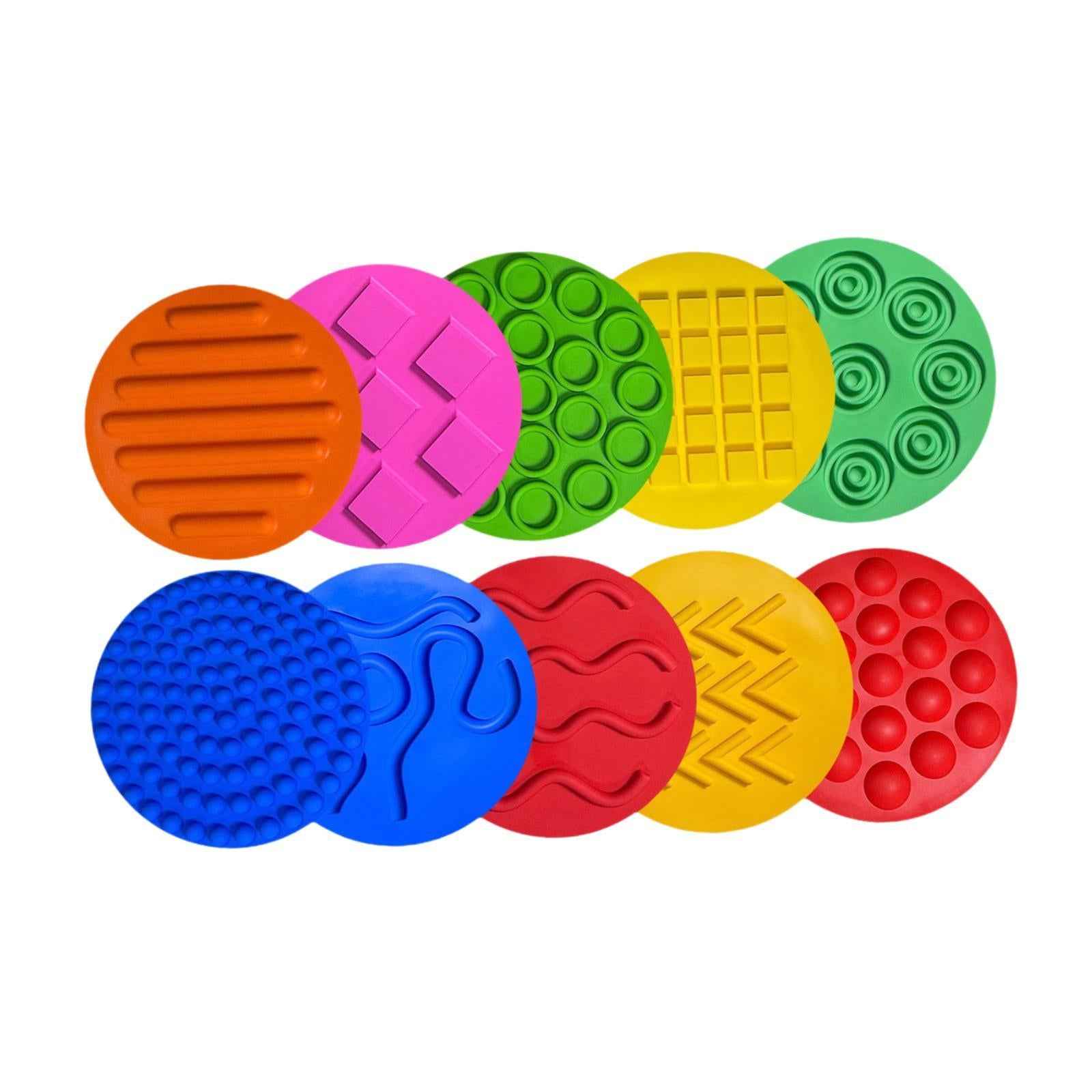 10x Sensory Pads Portable Sensory Silicone Mats for Boys Girls Kids Activity