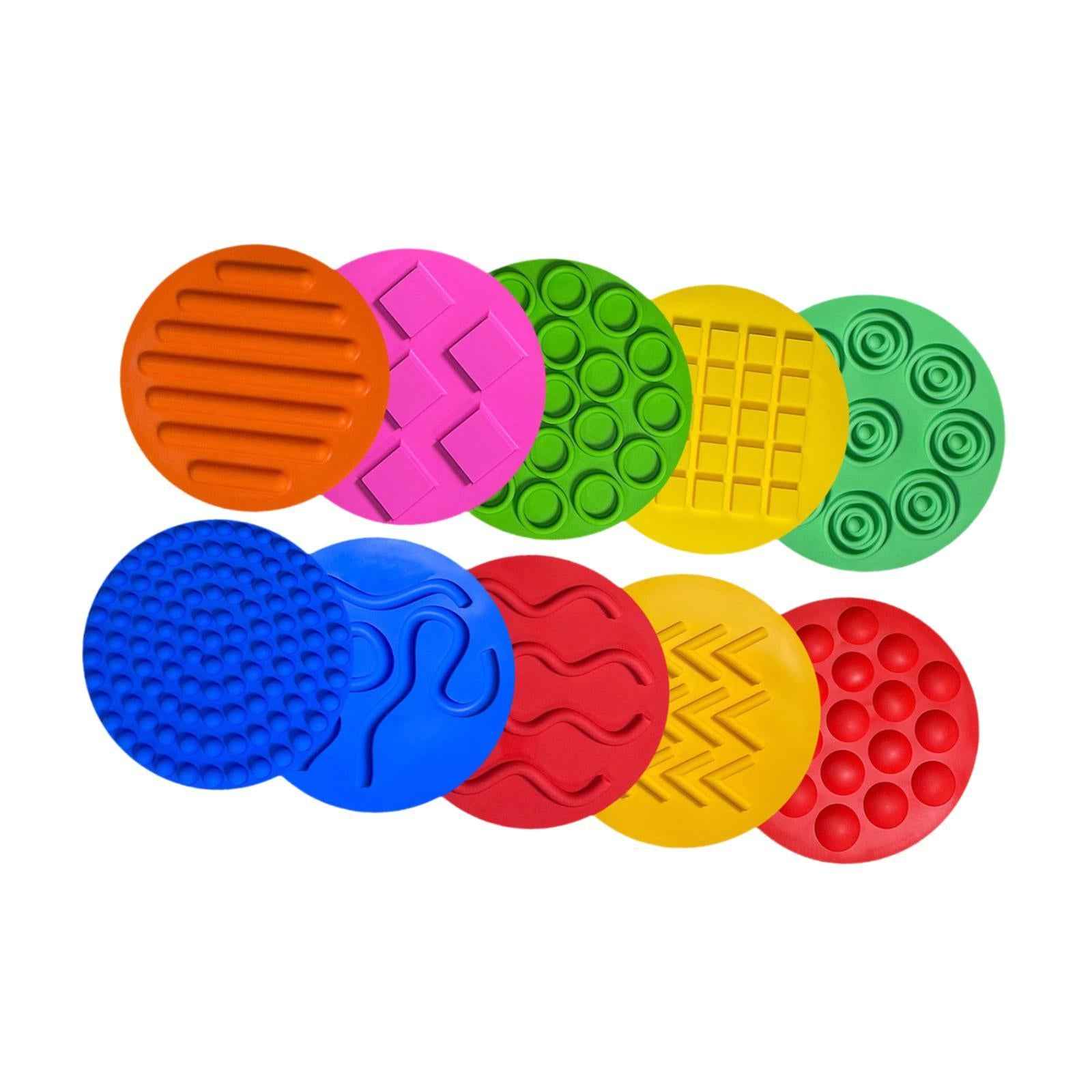 10x Sensory Pads Portable Sensory Silicone Mats for Boys Girls Kids Activity