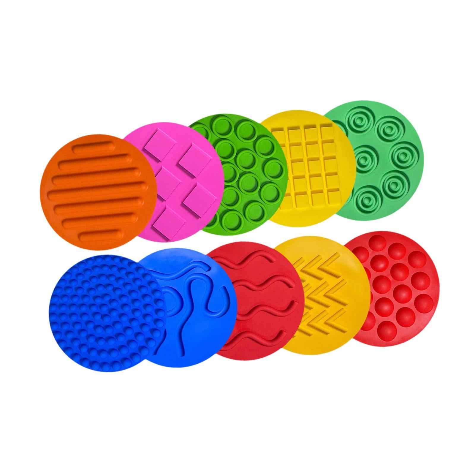 10x Sensory Pads Portable Sensory Silicone Mats for Boys Girls Kids Activity