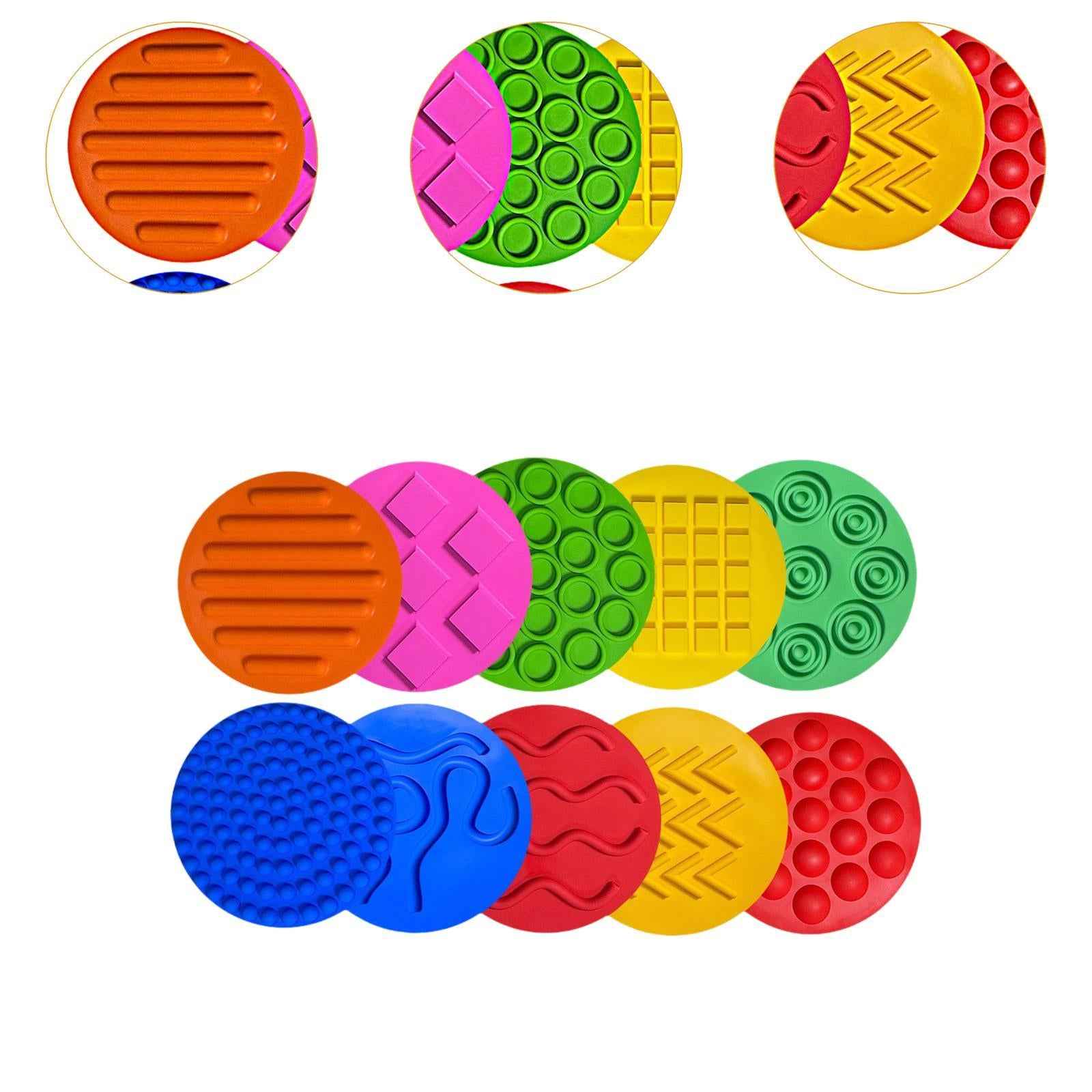 10x Sensory Pads Portable Sensory Silicone Mats for Boys Girls Kids Activity