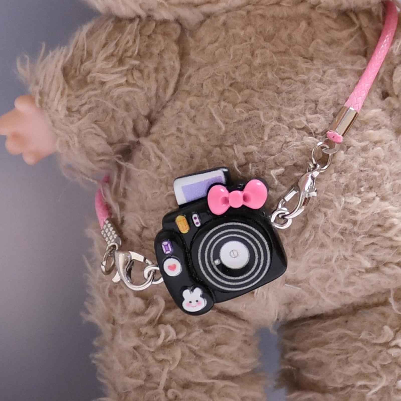 Plush Doll Mini Camera Trendy Stuffed Figures Toy Accessory Cute Photo Props Black