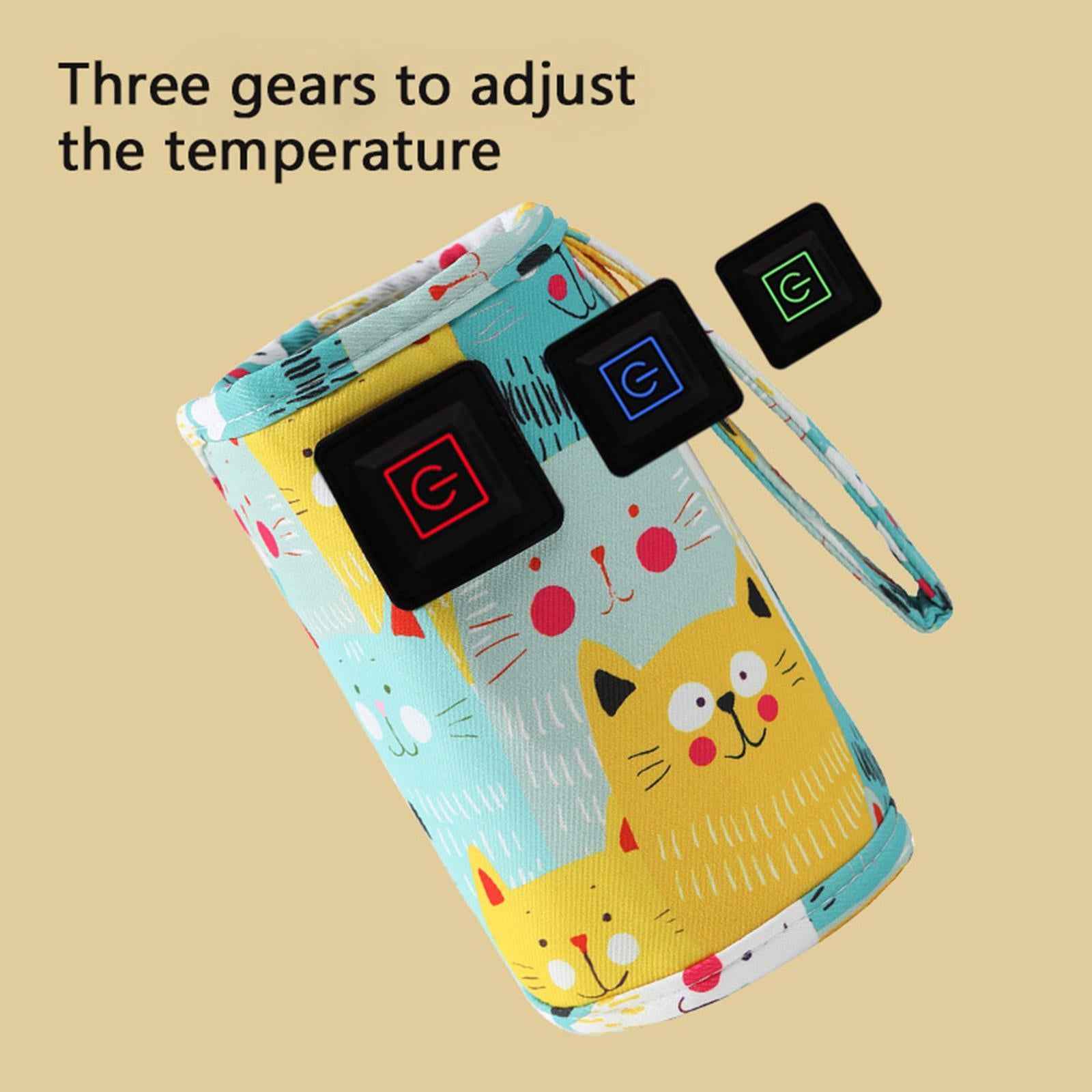USB Bottle Warmer Fast Heating Milk Heater Cover for Home Traveling Car Pink
