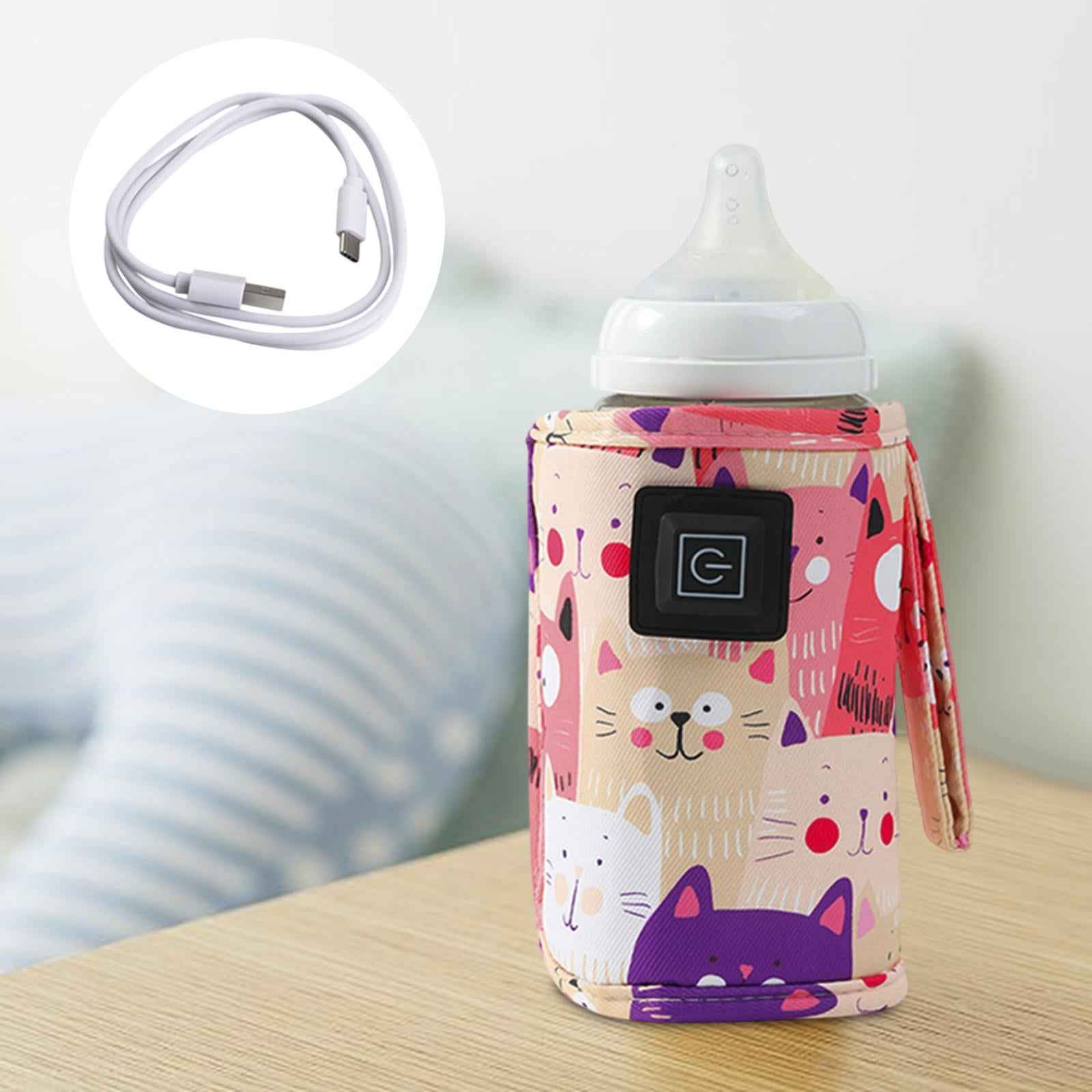 USB Bottle Warmer Fast Heating Milk Heater Cover for Home Traveling Car Pink