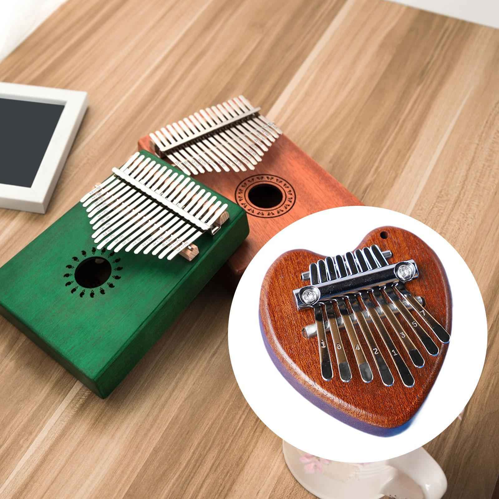 Beginner Finger Instrument Mini Thumb Piano 8 Keys for Ornaments Music Lover Heart