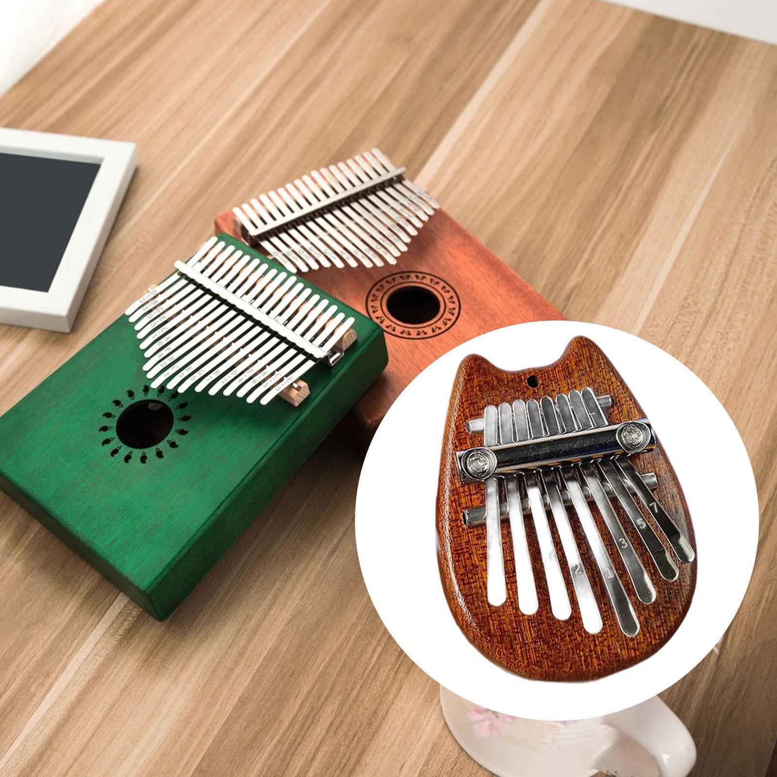 Beginner Finger Instrument Mini Thumb Piano 8 Keys for Ornaments Music Lover Cat