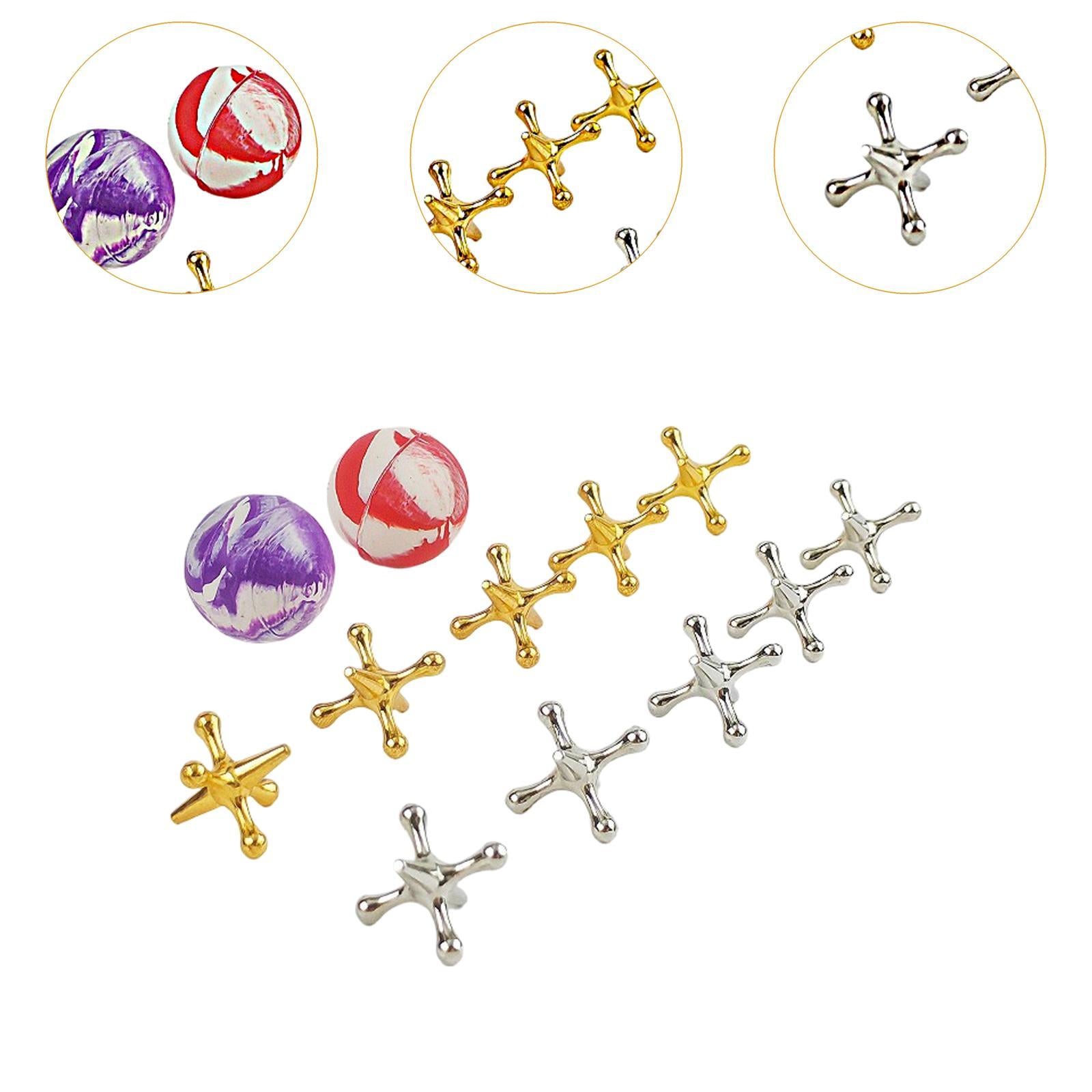 2xJacks Game with Ball Metal Table Games for Kids' Activities Halloween Easter